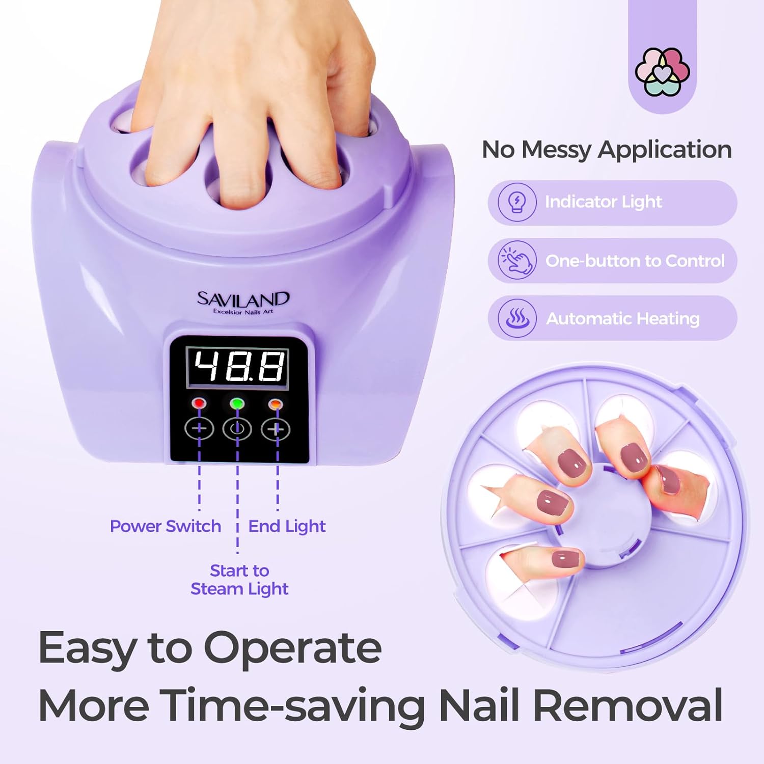 SAVILAND Automatic Gel Nail Polish Remover Machine for Home Salon Use 2 Speeds - Image 3