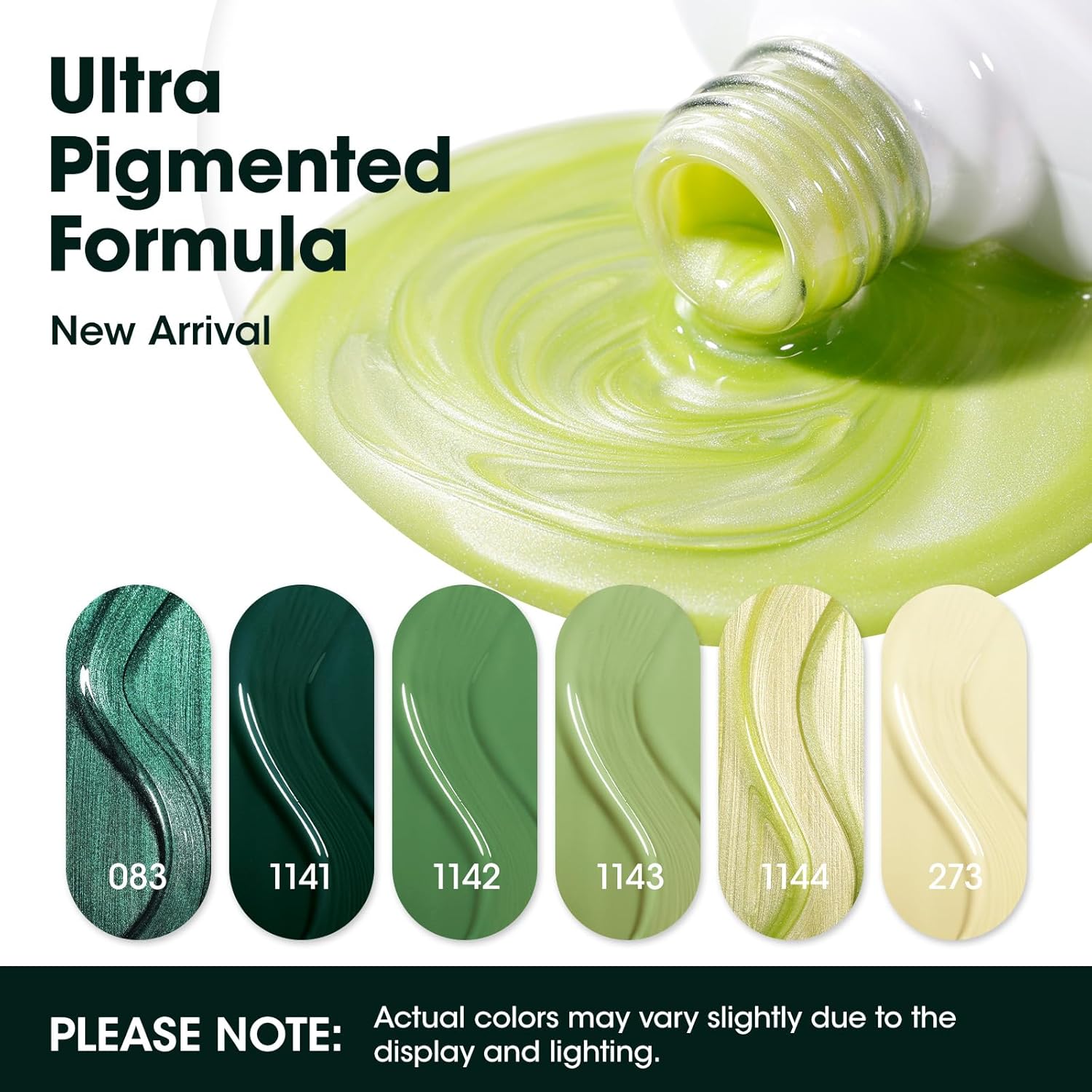 GELLEN 6-Color Precious Green Gel Nail Polish Set UV Soak Off Finish for Home Salon - Image 6