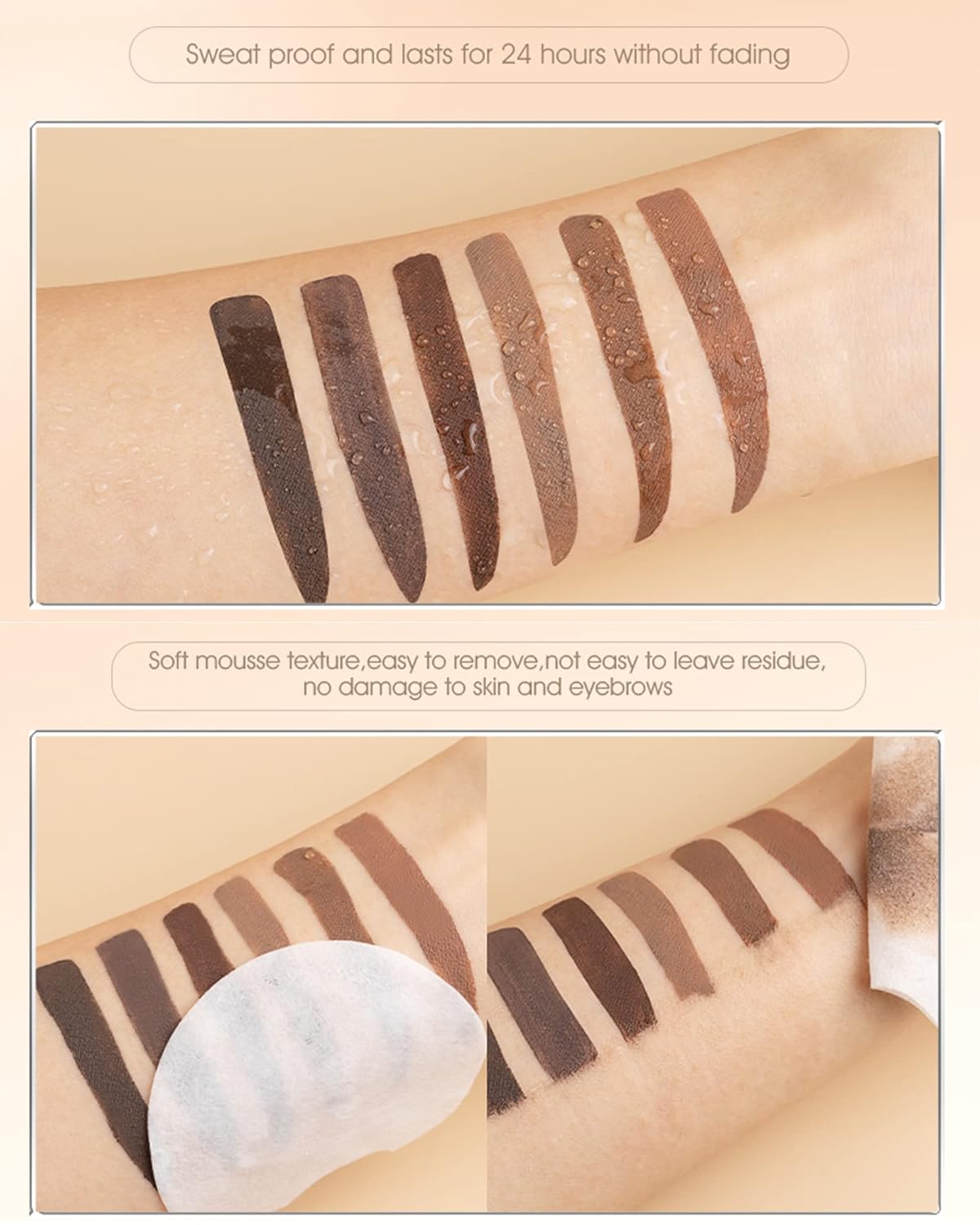 Long-Lasting Waterproof Tinted Brow Gel with Brow Razor Brush - 04 Dark Brown - Image 8