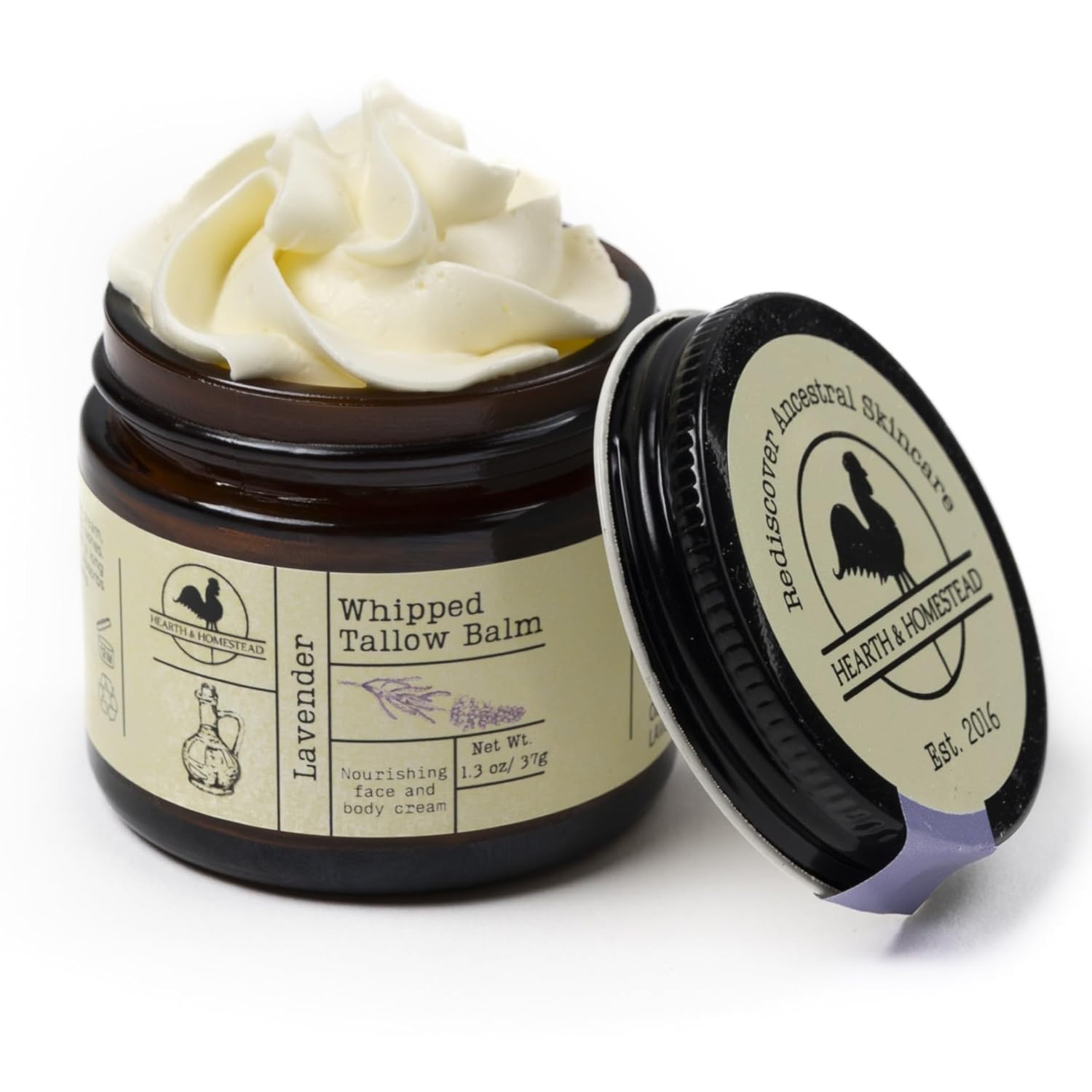 Handmade Organic Whipped Tallow Balm Moisturizer 4 oz Lavender Scent for Eczema Rosacea - Image 2