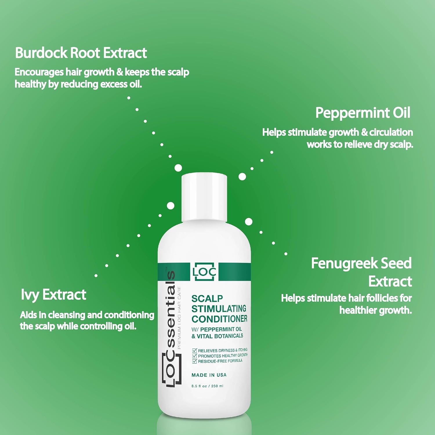 8 oz Silicone-Free Scalp Stimulating Dreadlock Conditioner with Peppermint Oil - Image 3