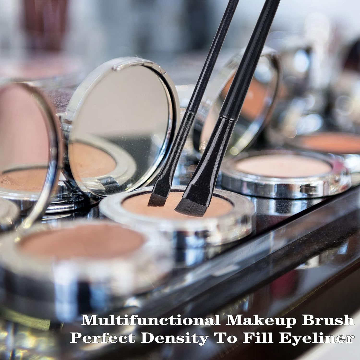 16 Piece Eyeliner and Eyebrow Brush Set Flat Tapered Brushes Makeup - Image 3