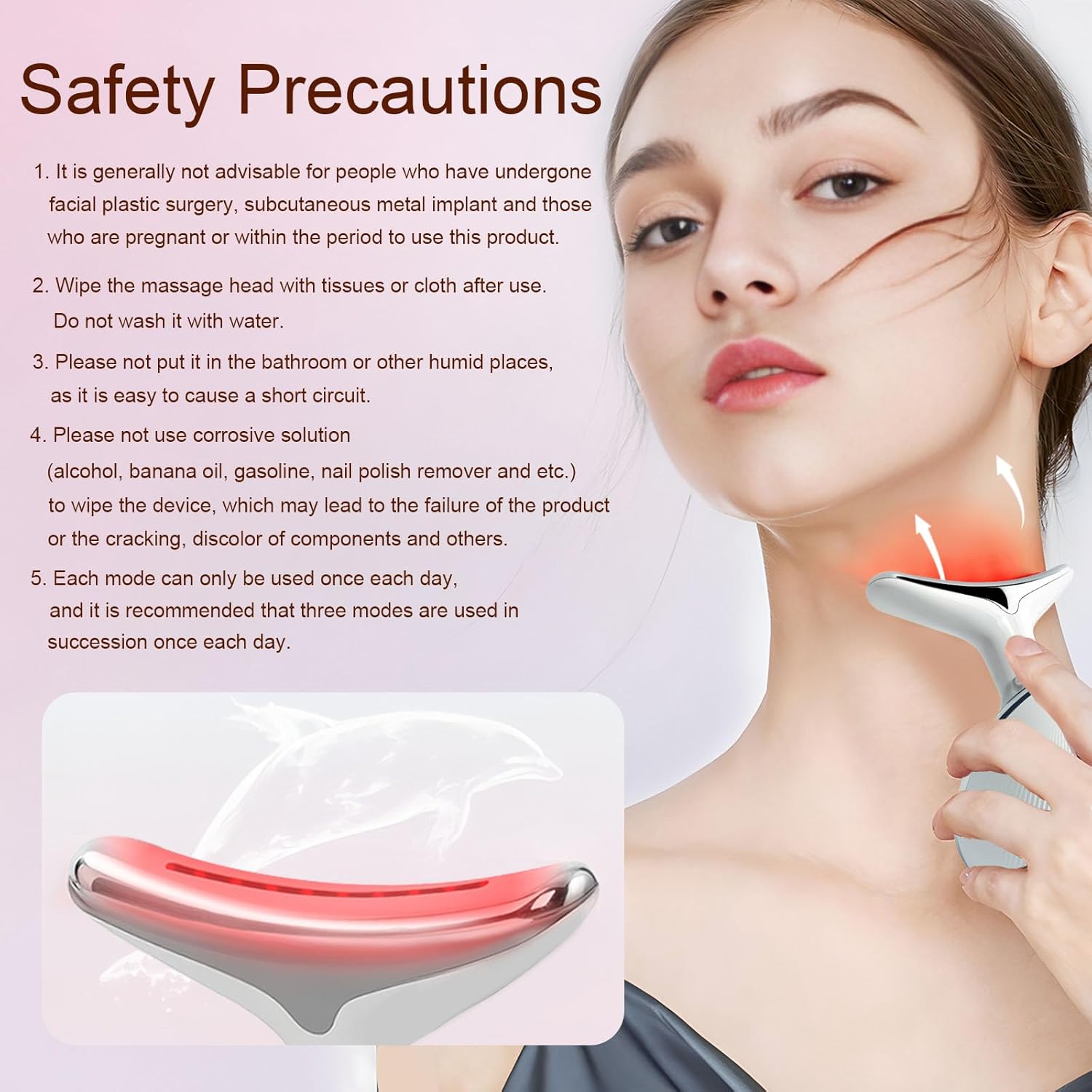 7 Color LED Facial and Neck Massager for Home Skin Rejuvenation and Relaxation - Image 7