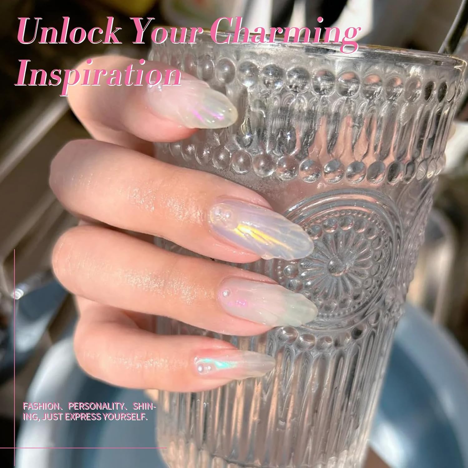 Born Pretty 6PCS Pearl Gel Nail Polish Set with Iridescent Glitter and Mermaid Effect - Image 8