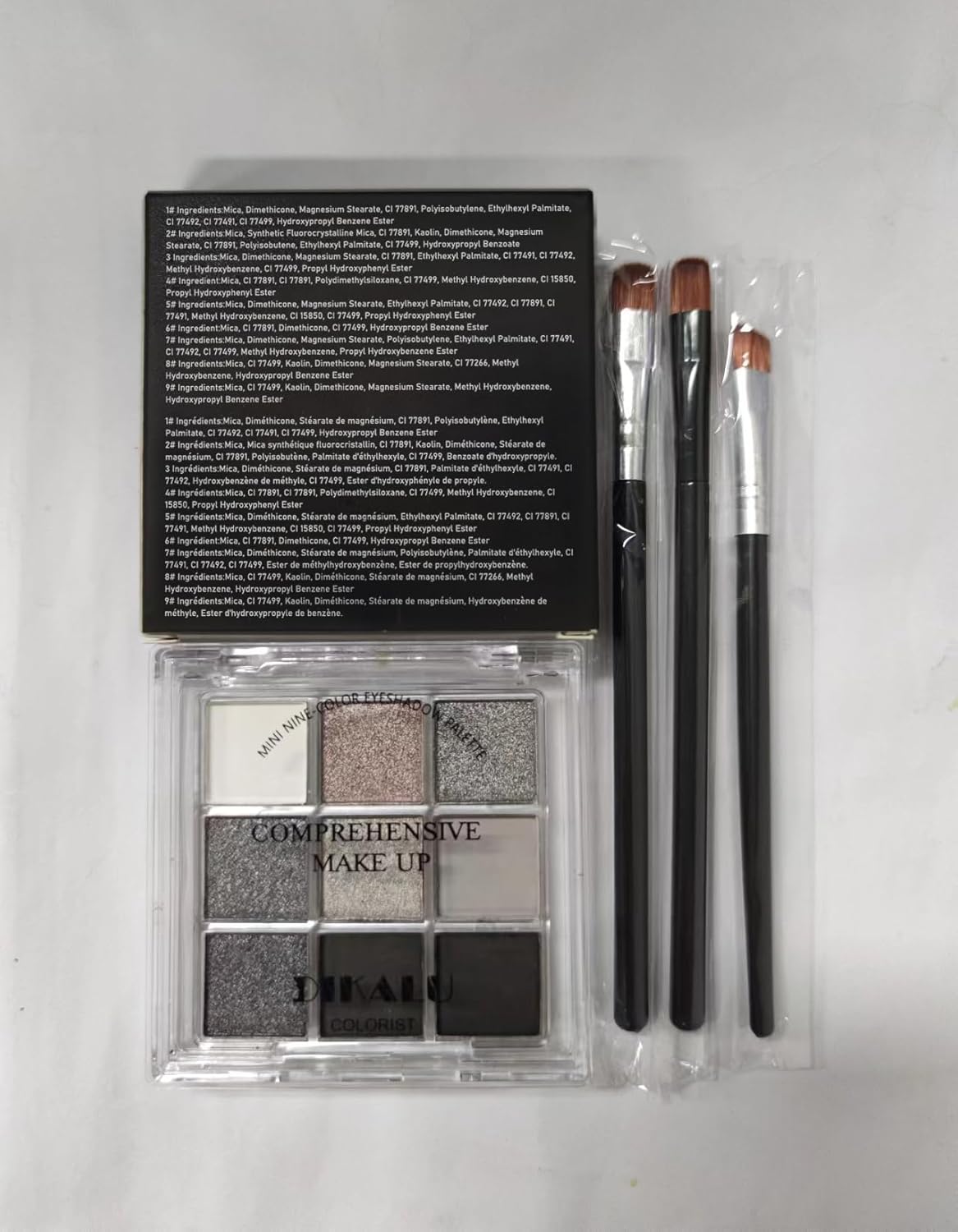 9 Color Smoky Eyeshadow Palette with 3 Brushes Waterproof Long Lasting High Pigment - Image 8