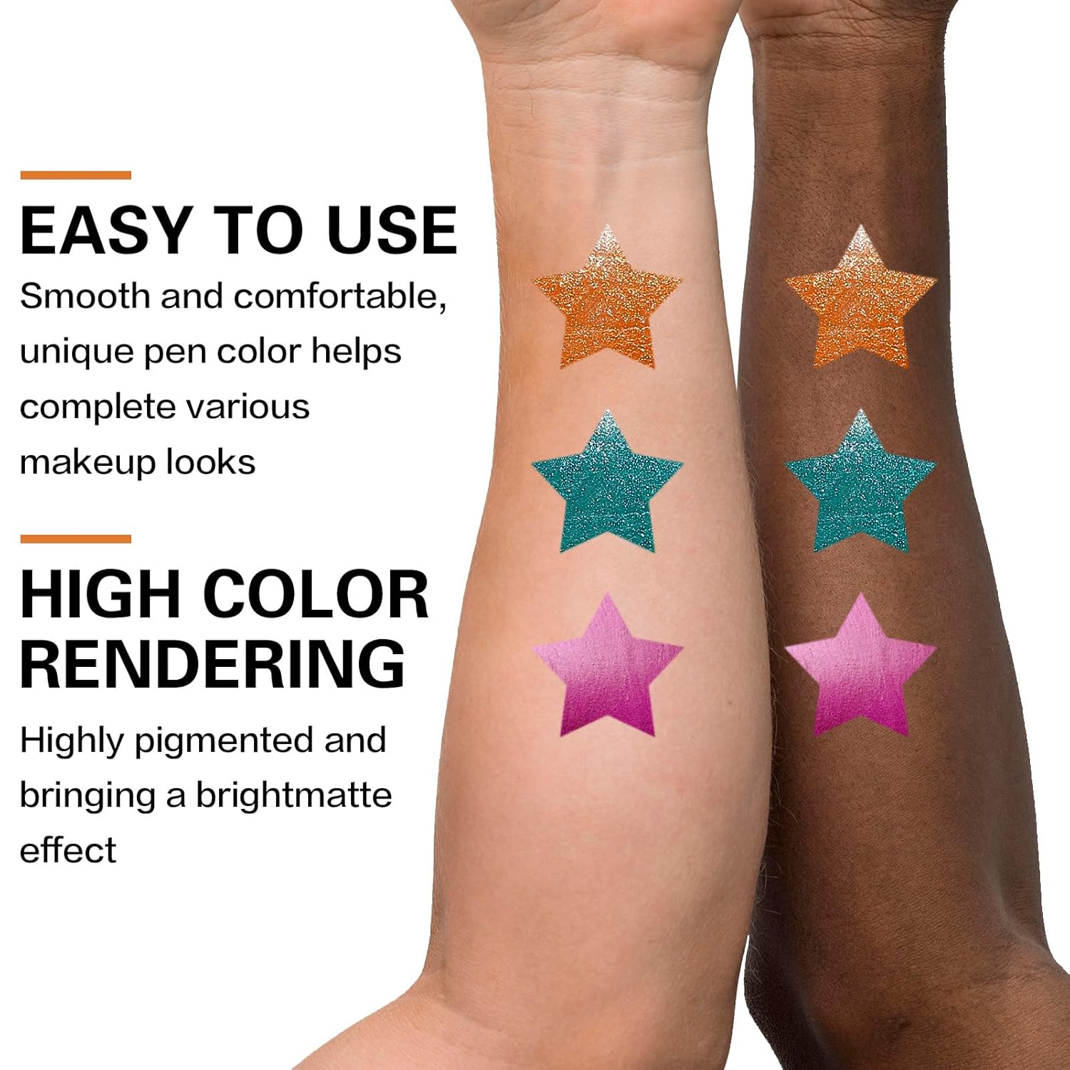 UCANBE 3 Color Metallic Waterproof Liquid Eyeliner Set - Smudgeproof Gift Kit for Women - Image 4
