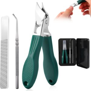 3Pcs Eagle Beak Beveled Nail Clippers,Wide Jaw Opening Anti-Splash Slanted Nail Clipper,Edge Nail Clippers,Long Handle Wide Jaw Opening Anti-Splash Slanted Nail Clipper for Men Women
