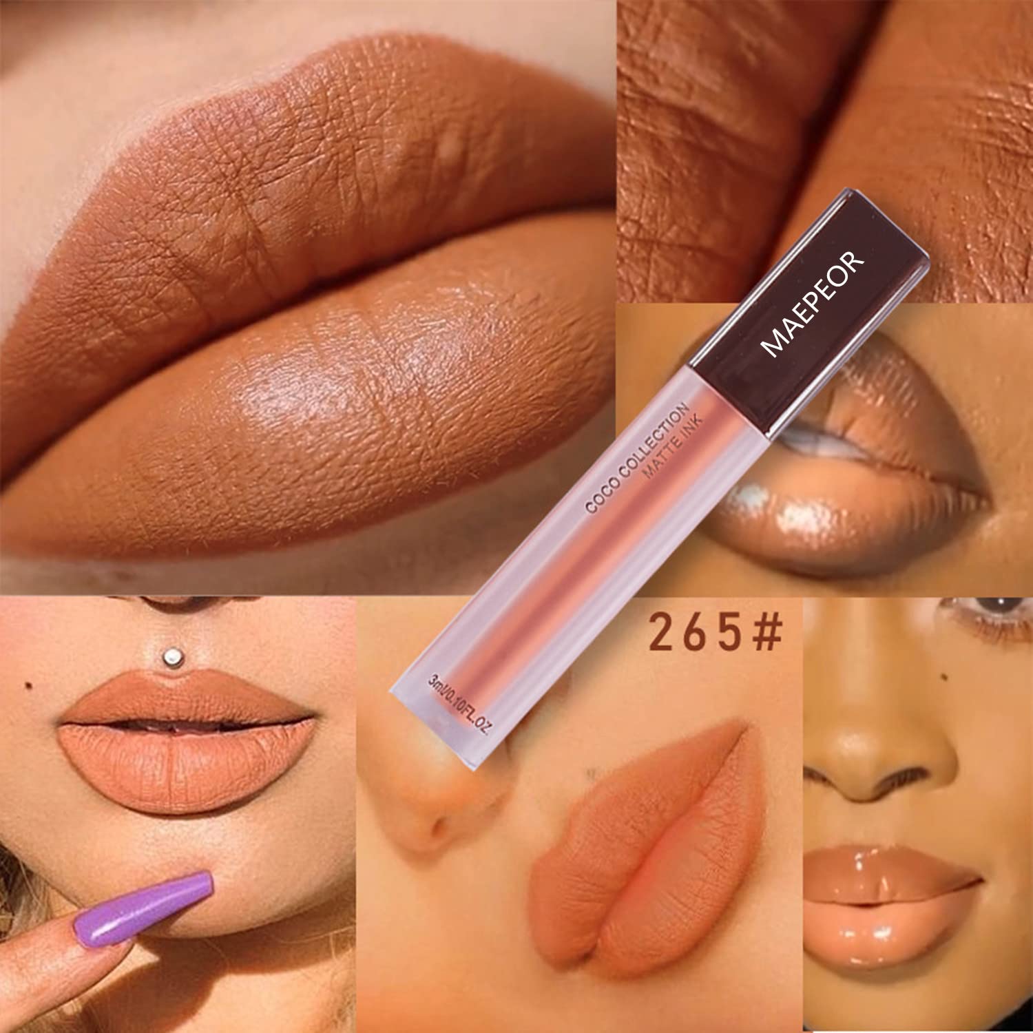 MAEPEOR 5-Piece Matte Liquid Lipstick Set Bold Colors High-Pigmented Long-Lasting Wear - Image 4