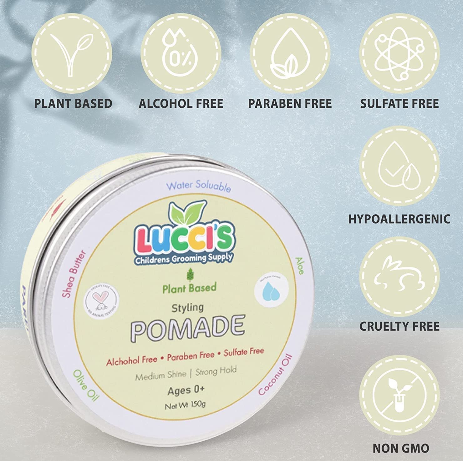 Infant Plant-Based Styling Pomade 5oz, Gentle Hair Gel, Medium Shine, Strong Hold - Image 8