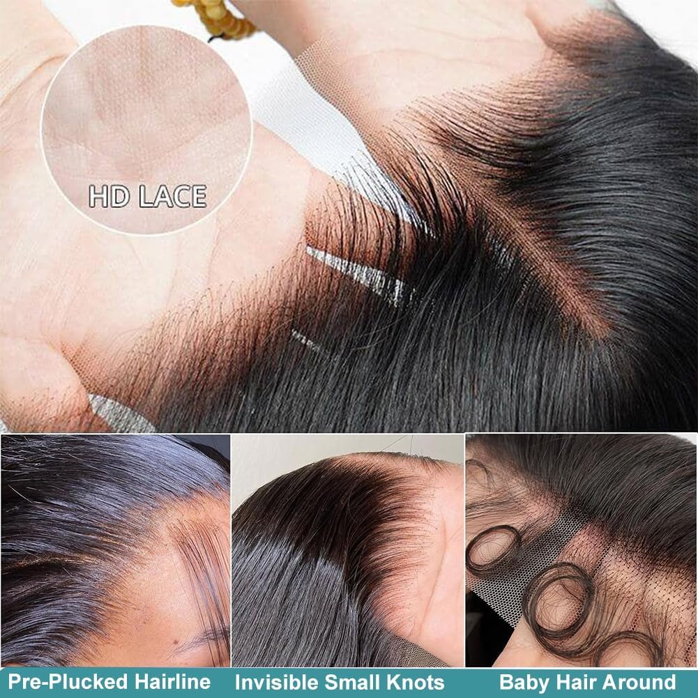 Azkiu 32 Inch Straight 13x4 HD Transparent Human Hair Lace Front Wig, 180% Density - Image 2
