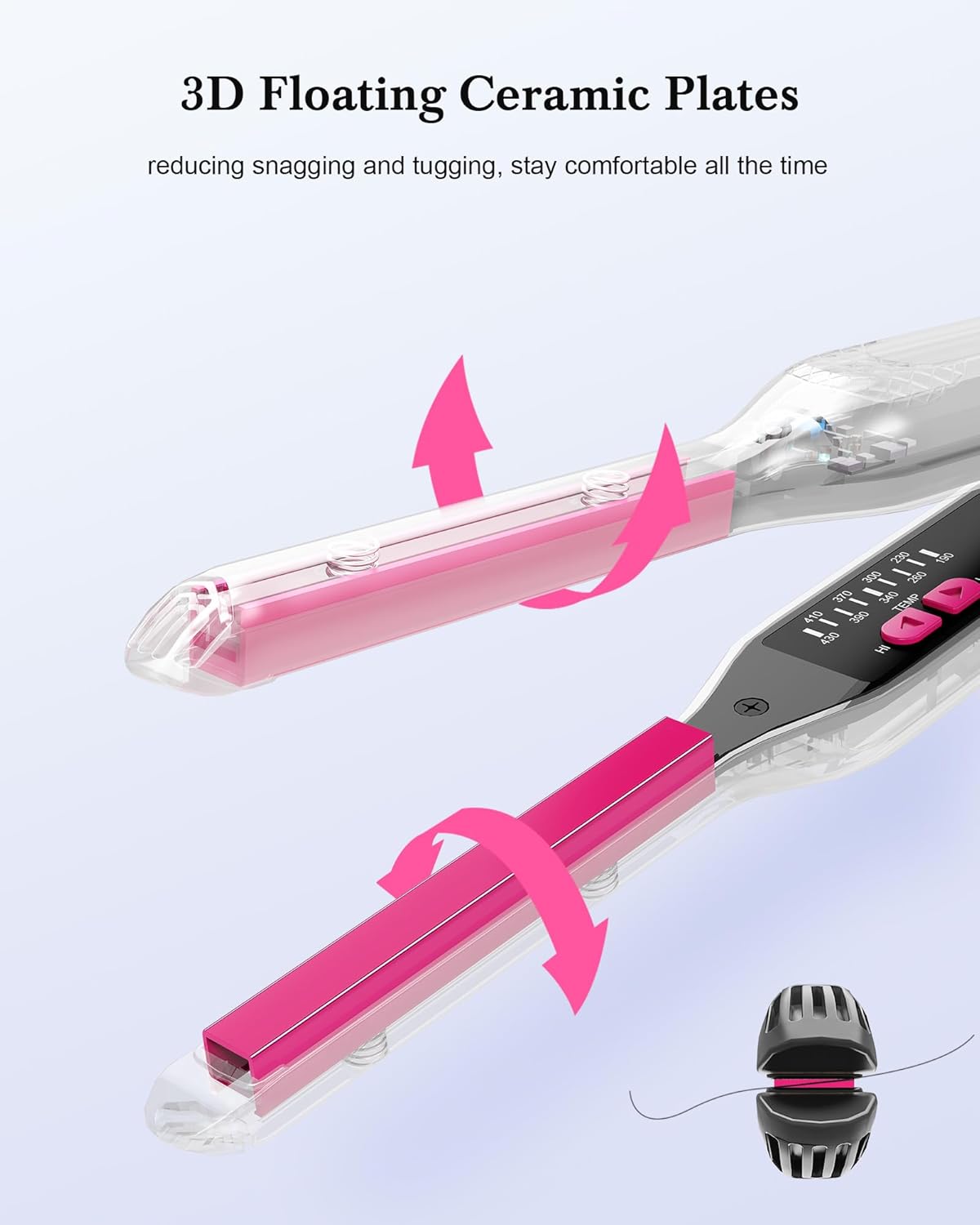 Mini Flat Iron 3/10 Inch for Short Hair, Adjustable Temperature, Auto Shut Off - Image 6