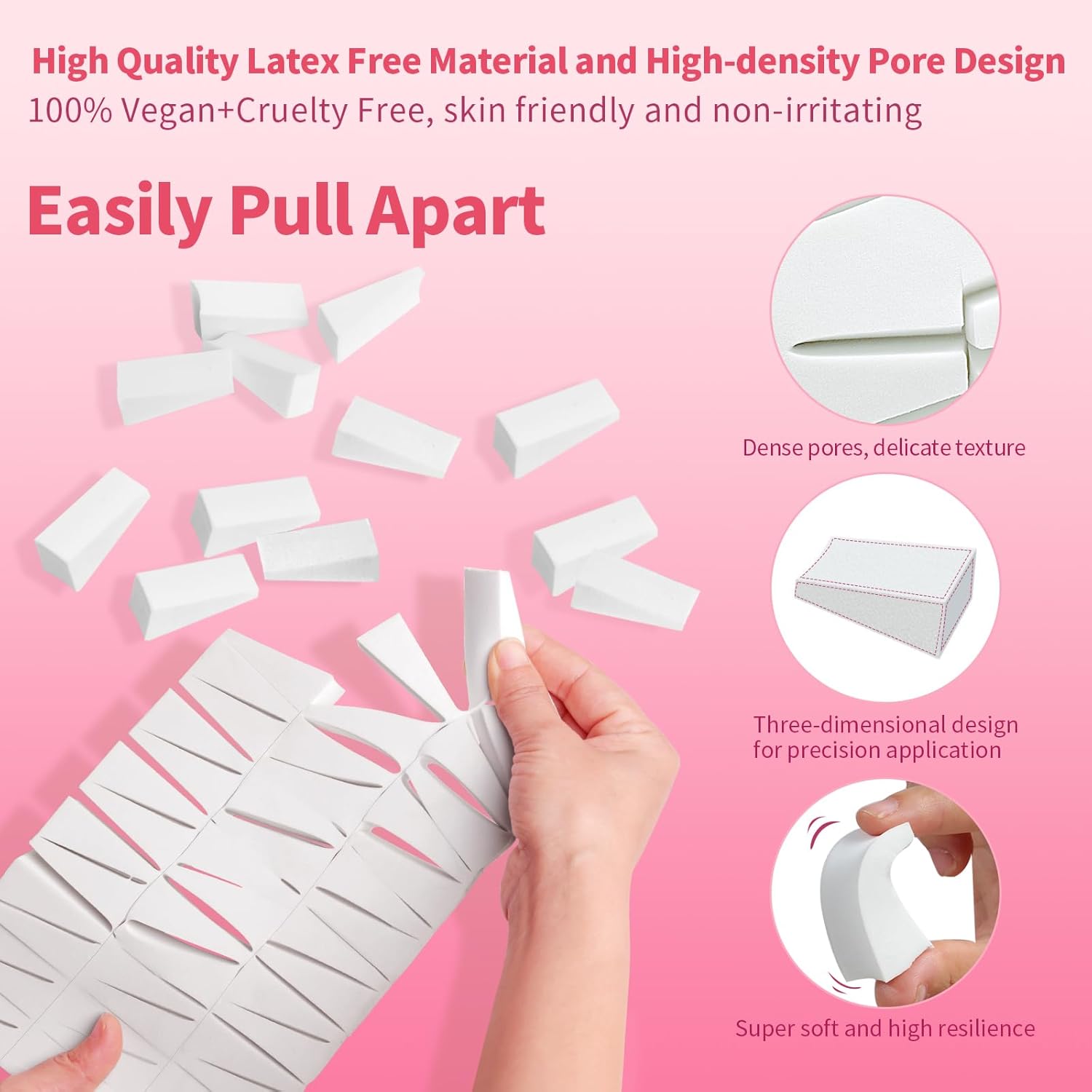 108 Pcs Latex-Free Triangle Makeup Sponges for Flawless Foundation, Includes Two Pouches - Image 2