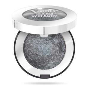 Pupa Milano Vamp! Wet And Dry Baked Eyeshadow - Brilliant, Highly Pigmented Colors - Light And Creamy Makeup Formula - Professional Quality Shimmer Powder Eye Shadows - 305 Anthracite Grey - 0.035 Oz