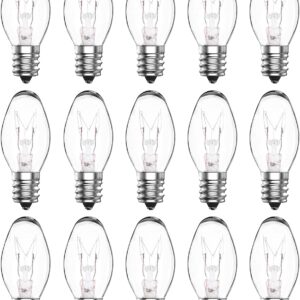 Wax Warmer Bulbs - 15W C7 Replacement Bulbs for Scentsy Wax Melt Warmer, Himalayan Salt Lamps, Plug-in Diffusers - Warm White, Dimmable, 15 Packs