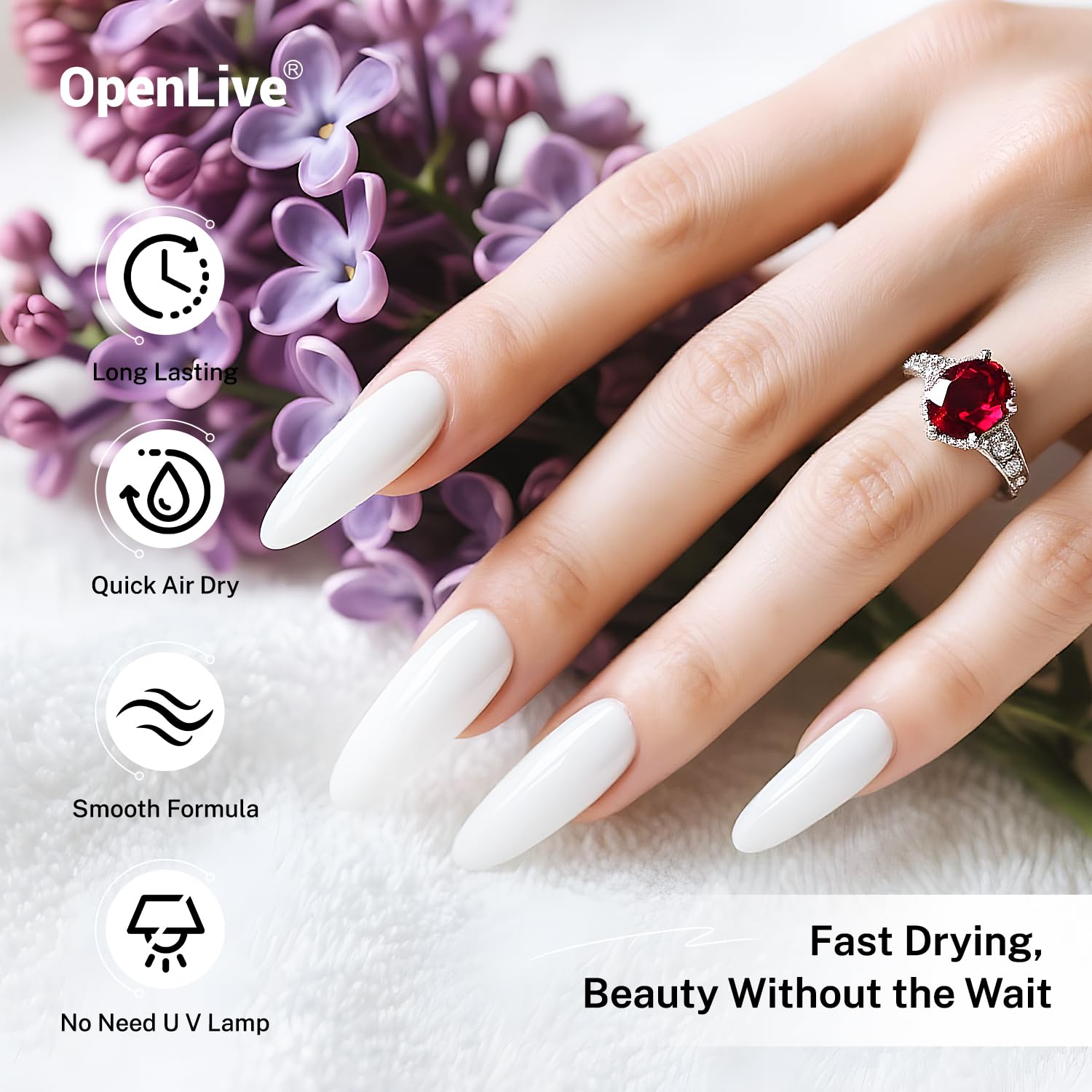 16.5ml White Quick Dry Long Lasting Nail Polish for Home Manicure - Image 5