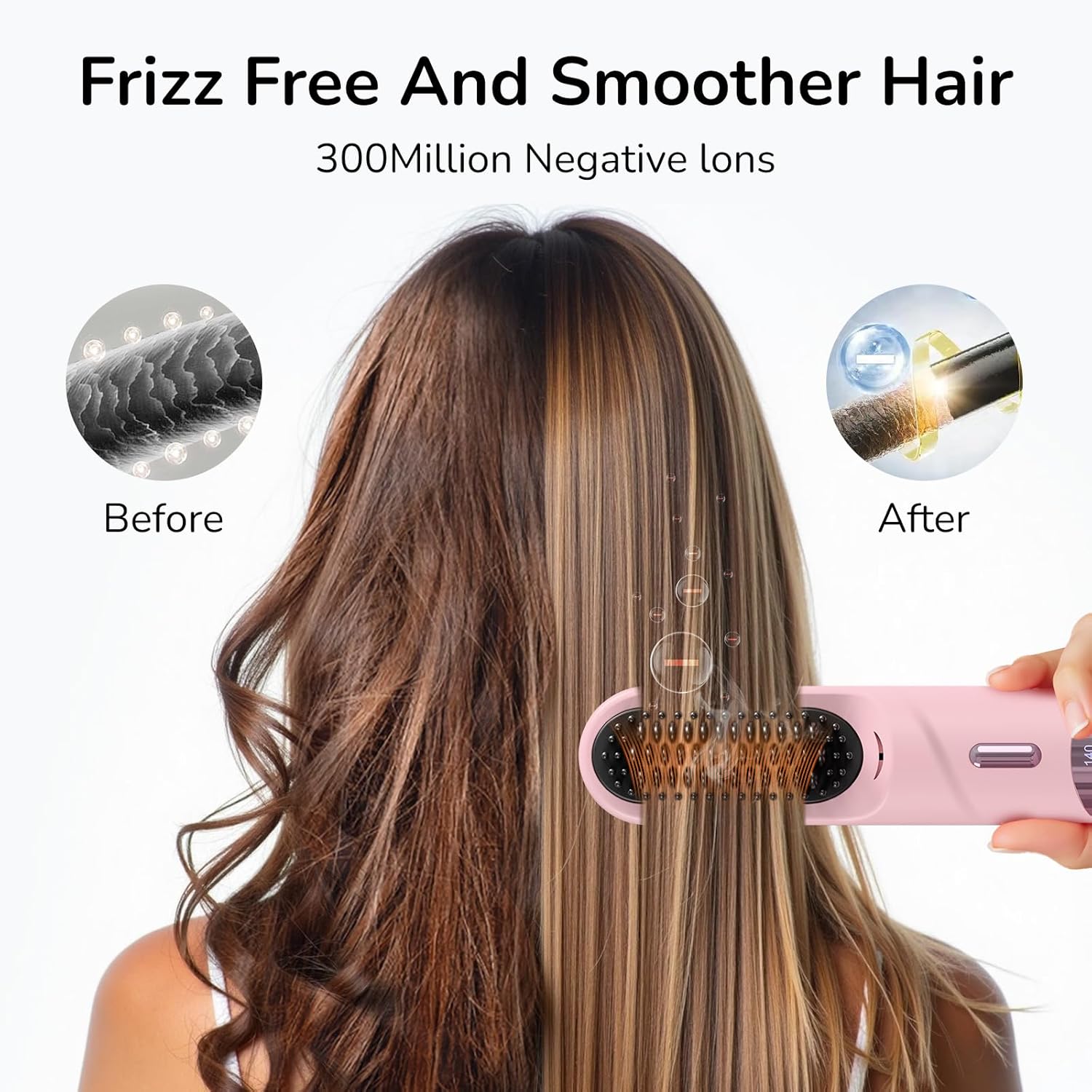 2025 Upgraded Cordless Hair Straightener Brush 4 Heat Settings Ionic Technology - Image 3