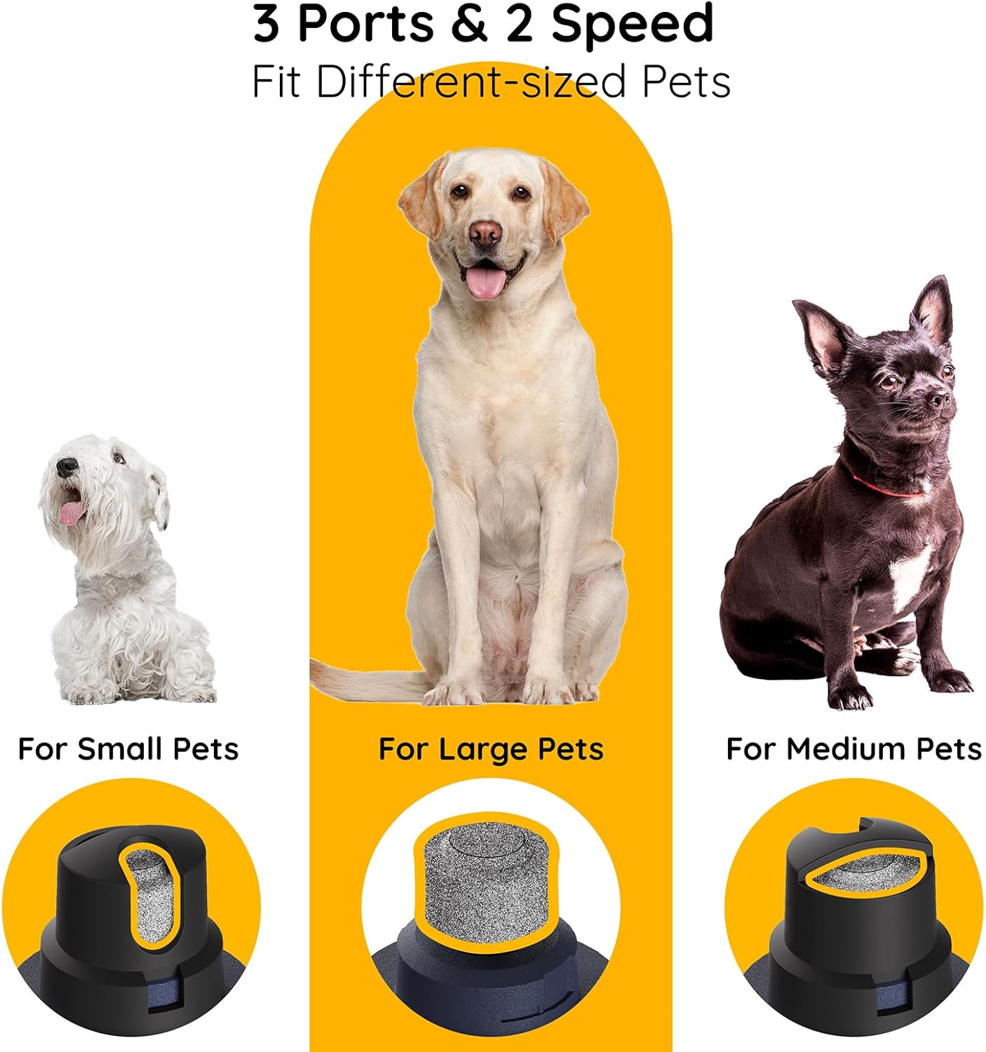 Bonve Rechargeable Pet Nail Grinder for Dogs and Cats, 2 Speeds, LED Lights, Small Size - Image 5