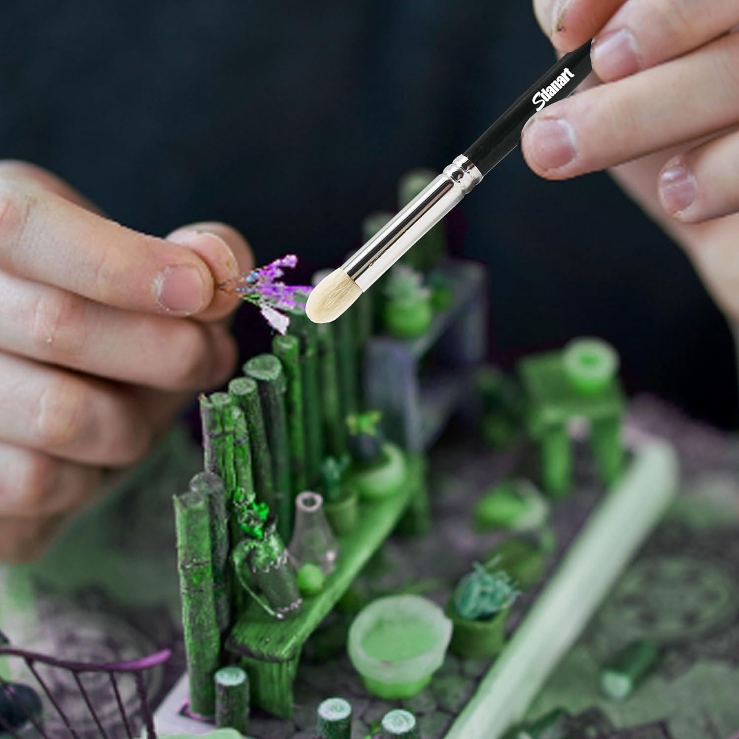 3-Piece Miniature & Model Drybrush Set, Perfect for Hobby Painting Details - Image 7