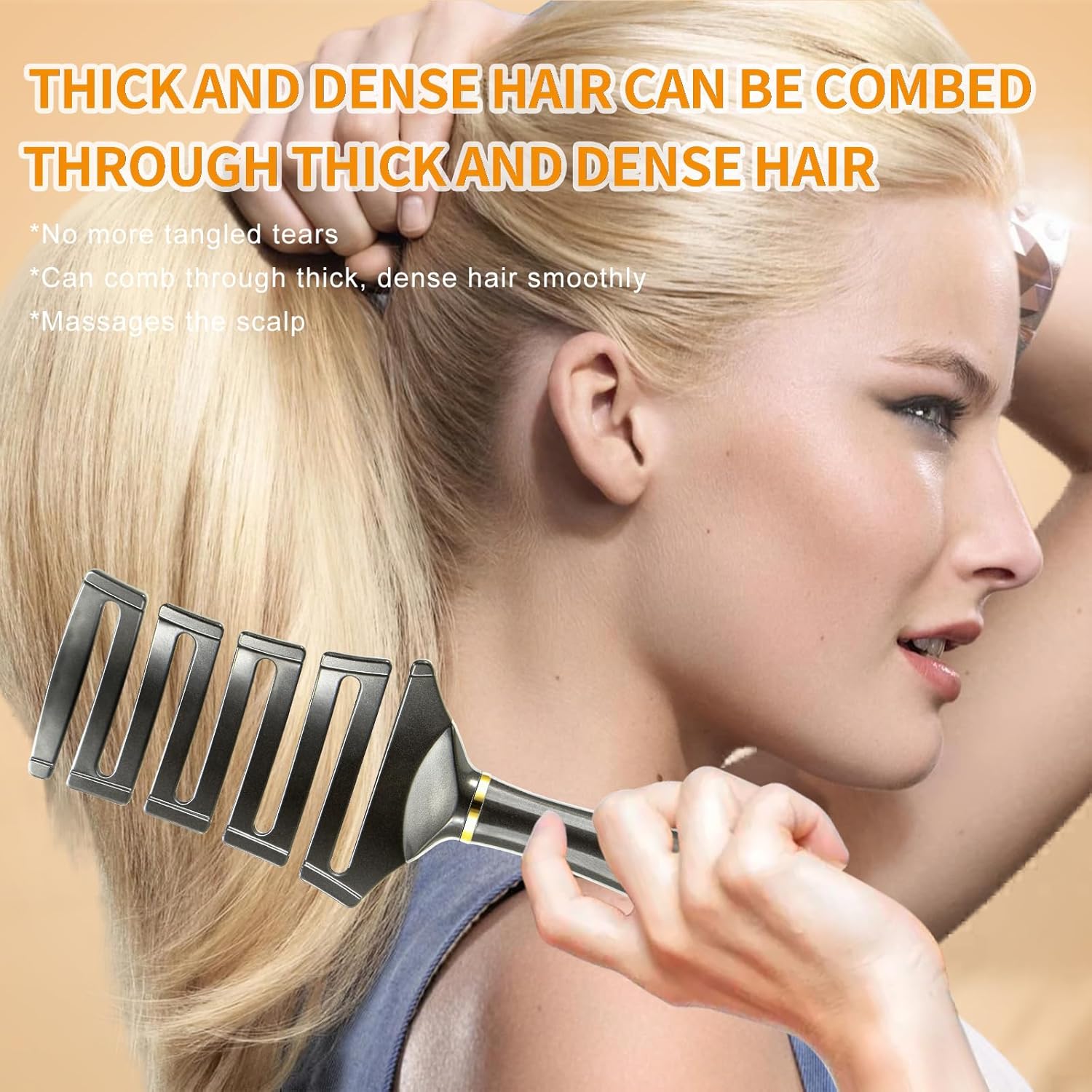 Detangling Brush for Curly Hair Vented Anti-Tangle Wet Dry Use Textured 2A-4C - Image 7