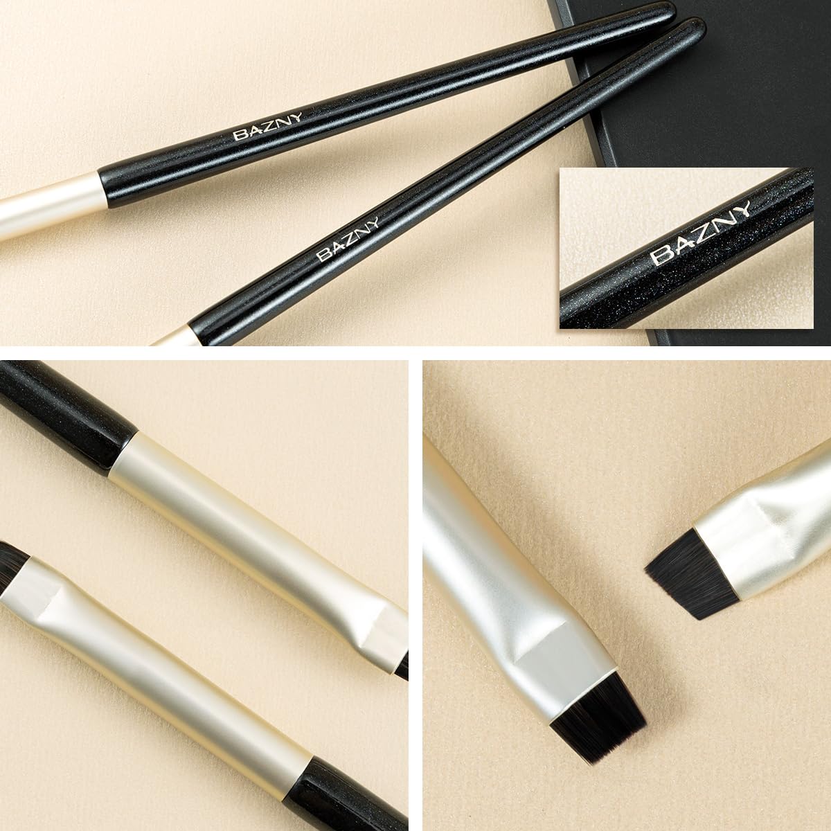 2 Pcs Slanted Angle Precision Eyeliner and Eyebrow Brush Set - Image 5