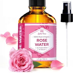 Rose Water Spray for Face by Leven Rose - Pure Natural Moroccan Rosewater Hydrosol Face Spray - Organic Rose Water for Hair 4 oz