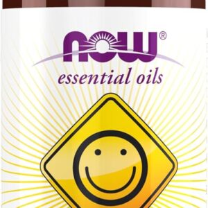NOW Essential Oils, Smiles for Miles Aromatherapy Blend, Refreshing Aromatherapy Scent, Blend of Pure Essential Oils, Vegan, Child Resistant Cap, 1-Ounce
