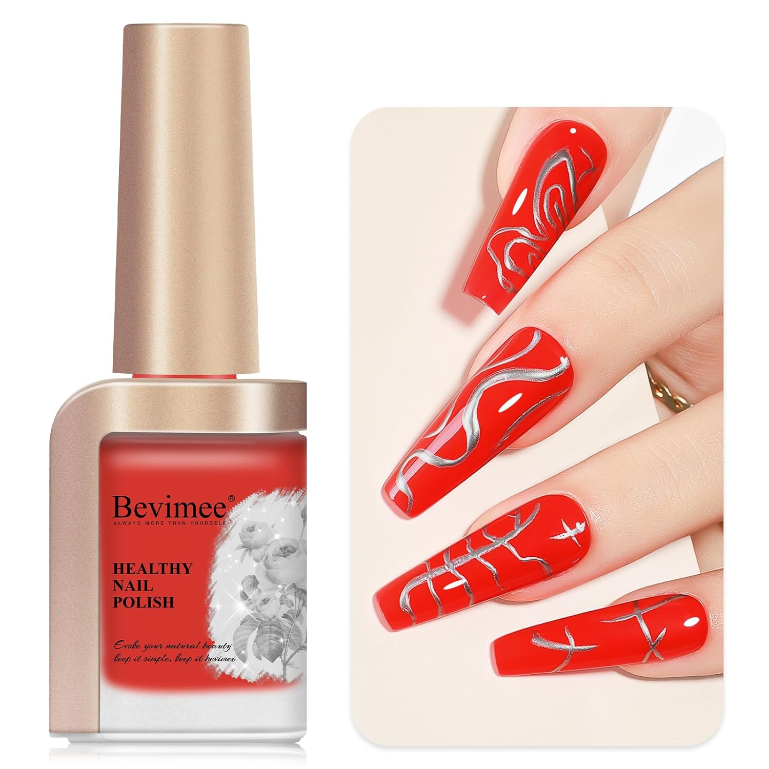 Vibrant Red Quick Dry Nail Polish 12ML Long Lasting Non-Gel Lacquer - Image 8