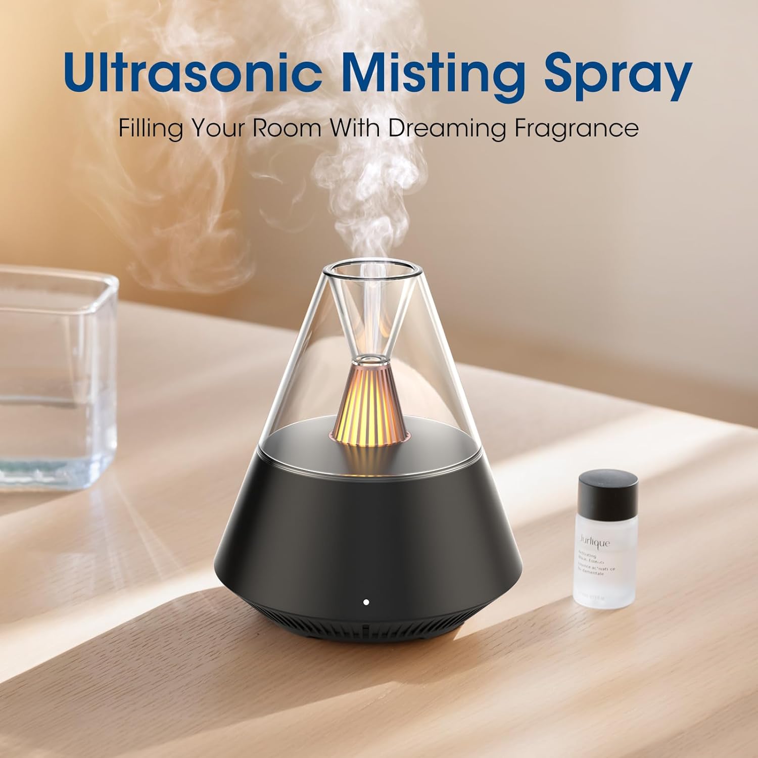 Black 150ml USB Modern Essential Oil Diffuser with Remote Control Aromatherapy - Image 2