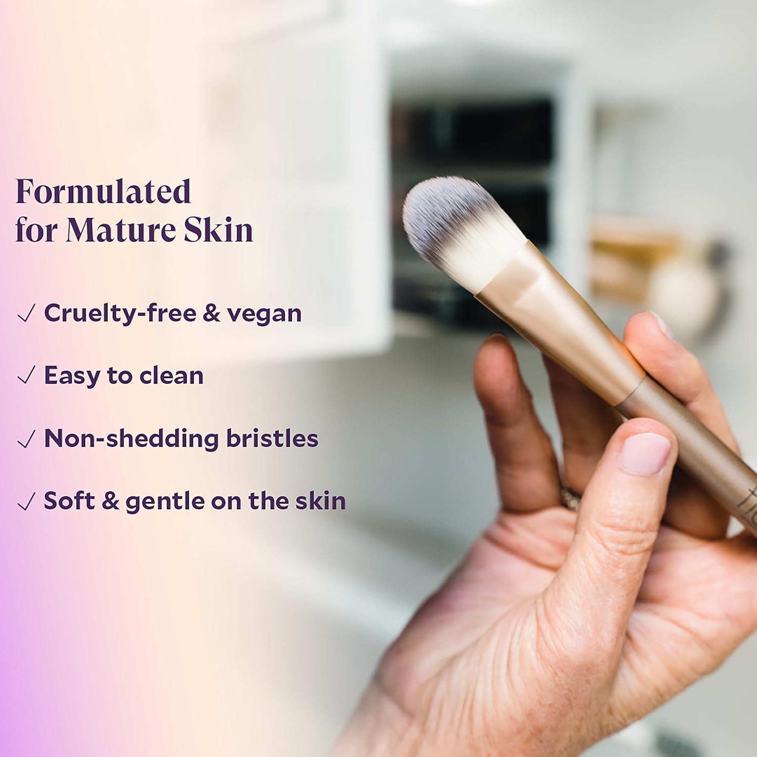 Fièra Lightweight Cream Liquid Makeup Concealer Foundation Brush Easy Clean - Image 2