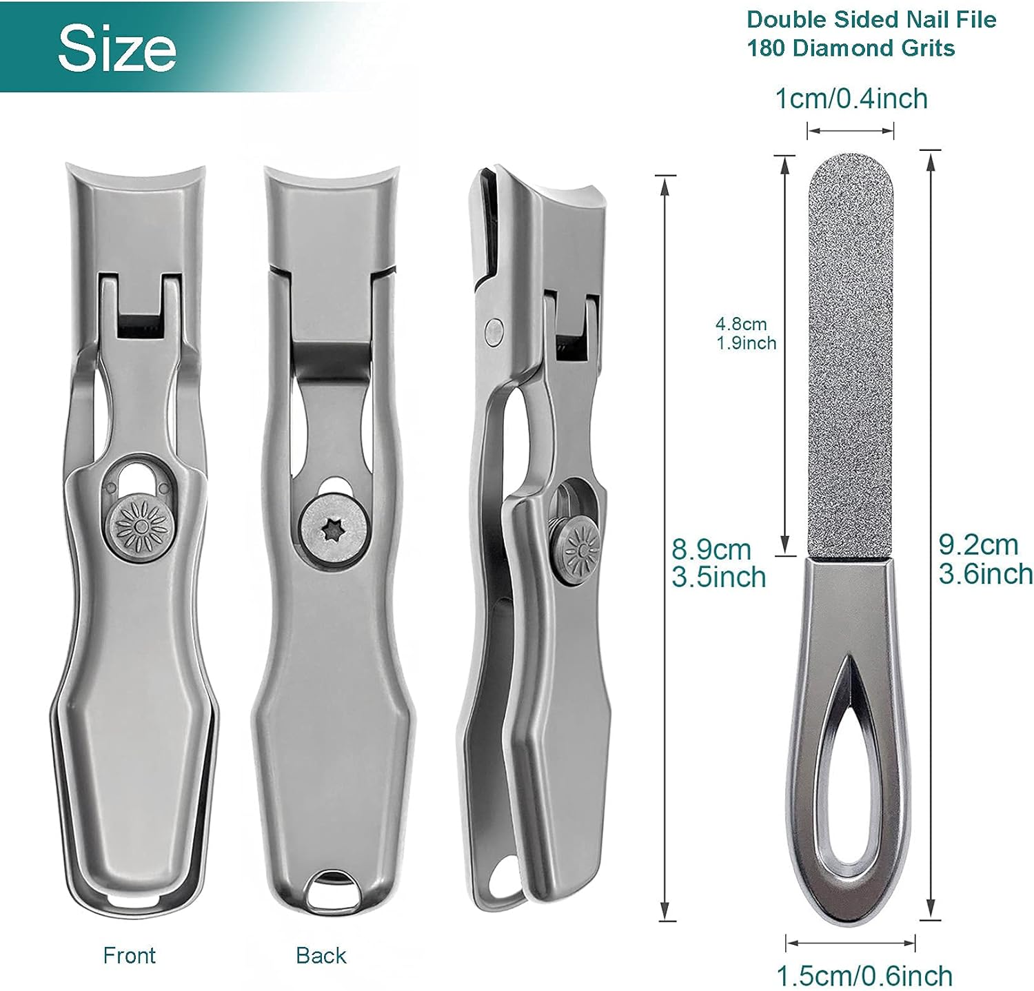 Ergonomic Long Handle Nail Clippers for Thick Nails with Integrated Catcher for Men & Women - Image 7