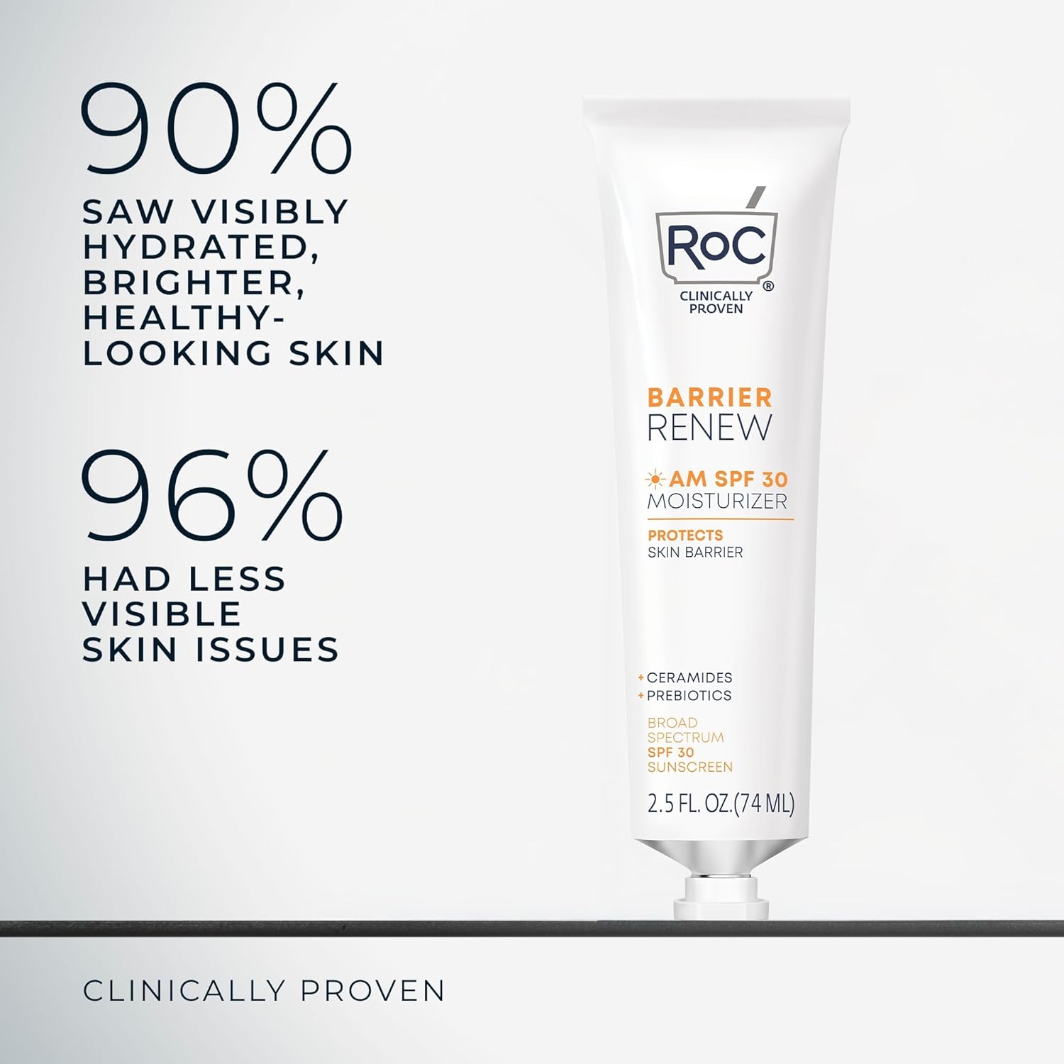 RoC Barrier Renew Day Cream SPF 30 2.5 oz with Ceramides, Prebiotics, and Retinol Eye Cream Packette - Image 3