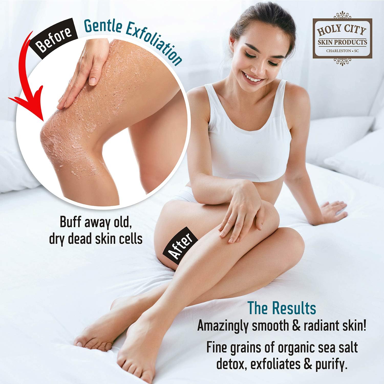 Pure Dead Sea Salt Exfoliating Body Scrub, 16 fl oz, for Hydrating Skin Care - Image 6