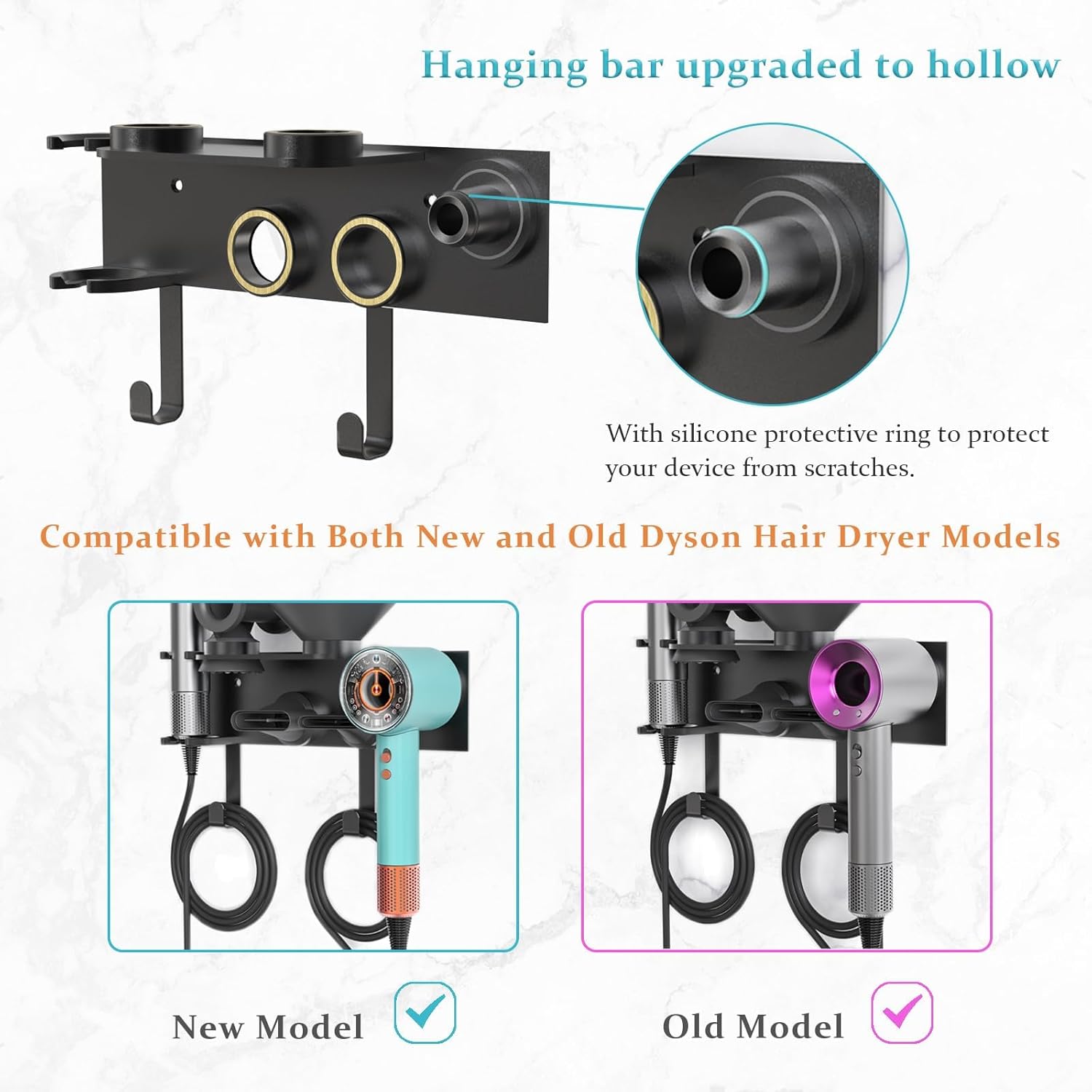 Dyson Supersonic HD16 Airwrap Wall Mount Hair Dryer Holder Metal Organizer Stand - Image 2