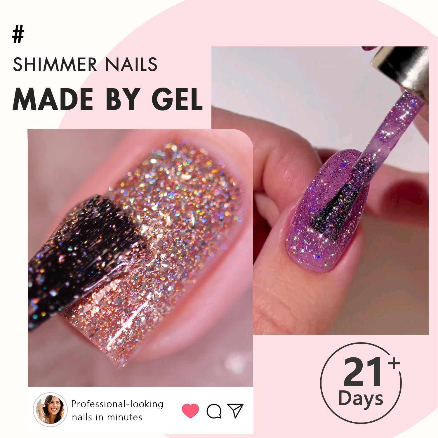 KQueenest 24 Pcs Short Square Glitter Green Press On Nails for Spring Summer Manicure - Image 7
