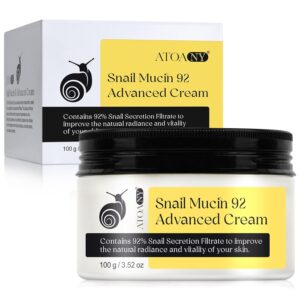 Snail Mucin 92% Face Moisturizer, natural treatment, Lightweight Moisturing Cream for Wrinkle Treatment, Fine Line, Hydrating, Anti Aging Face Cream with Vitamin C, E & Natural Collagen, 100g/3.52 oz