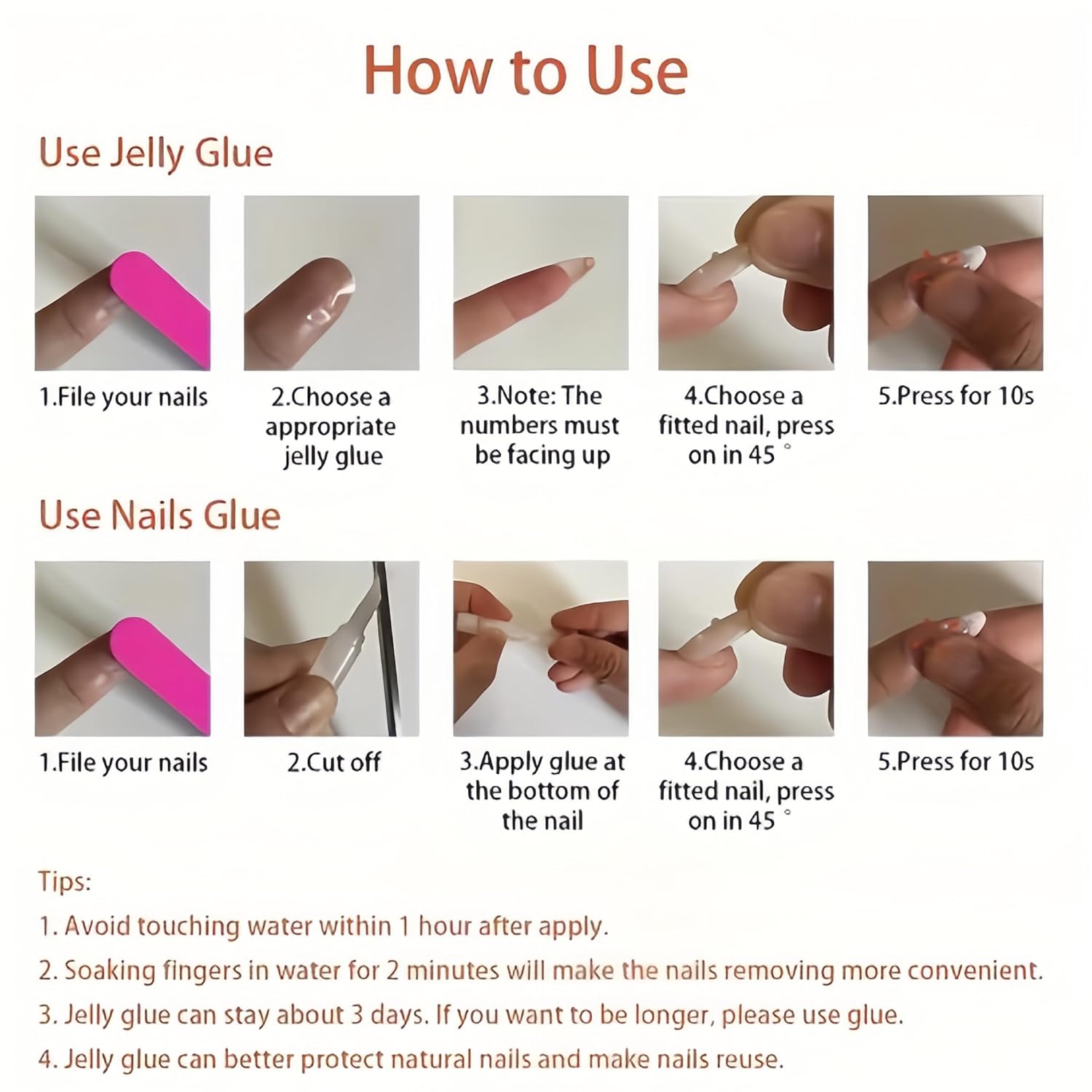 24 Pcs French Tip Press On Nails with Star Rhinestones Design Full Cover Acrylic Nails - Image 4