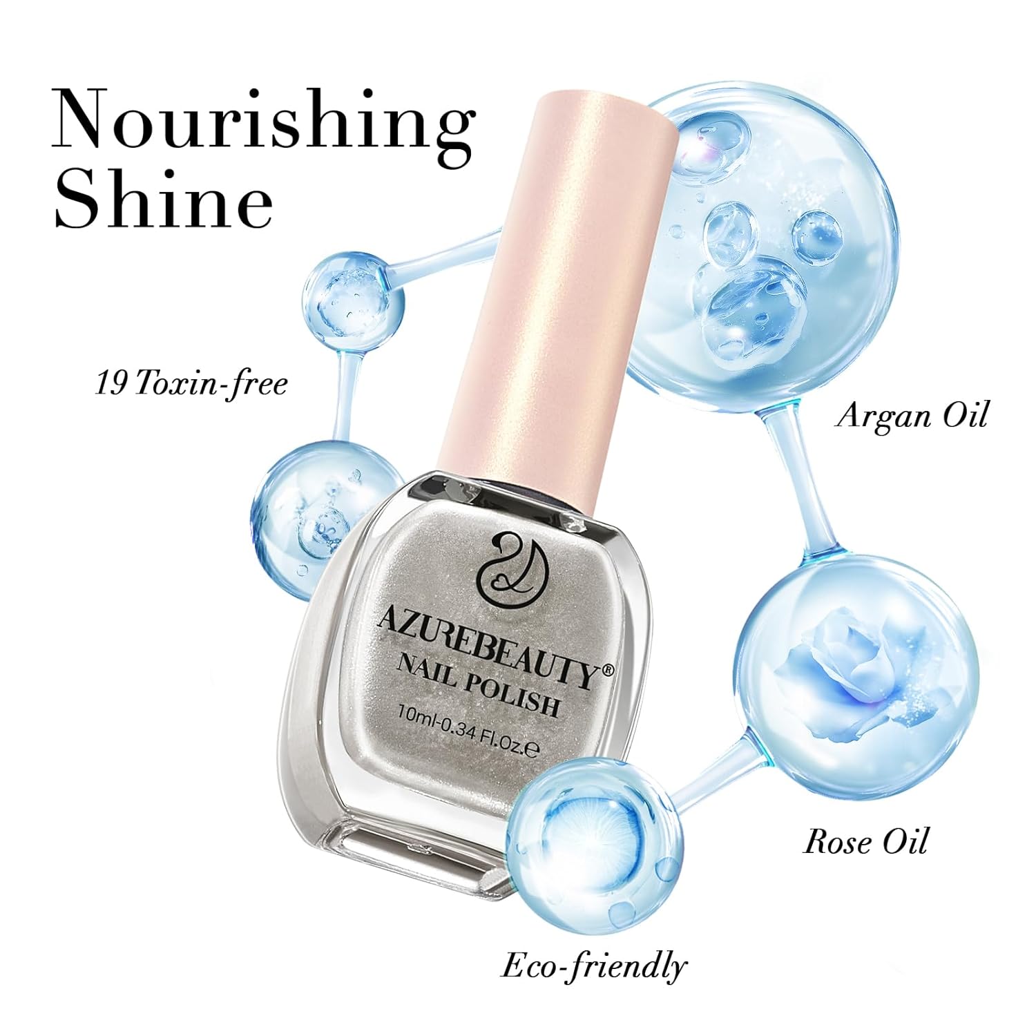 AZUREBEAUTY 10ml Metallic Silver Glitter Nail Polish Quick Dry Strengthening Treatment for Women - Image 5