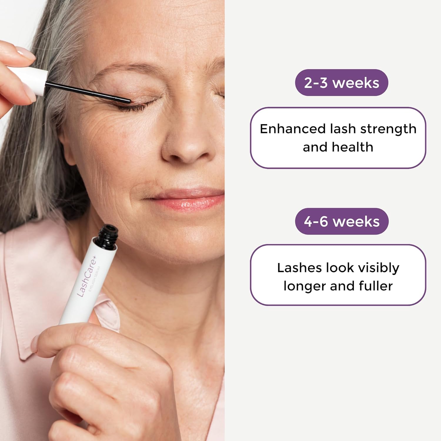 LashCare+ Sensitive Eyes Eyelash Enhancing Serum 1mL for Thicker Lashes - Image 5