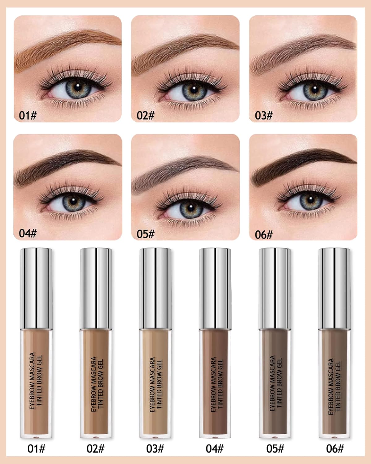 Long-Lasting Waterproof Tinted Brow Gel with Brow Razor Brush - 04 Dark Brown - Image 3