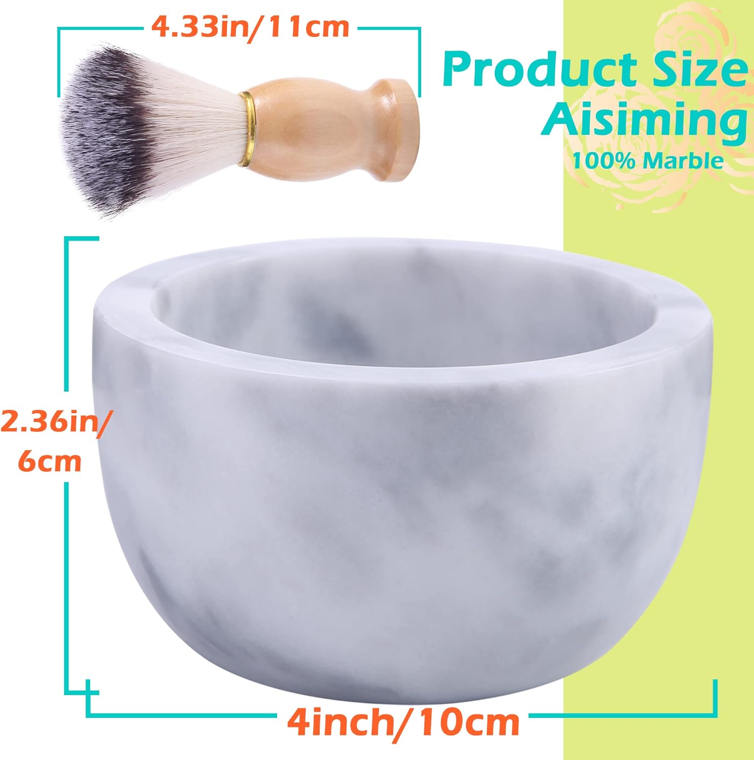 Classic Marble Shaving Soap Bowl, Premium Design for Effortless Lathering Mug - Image 2