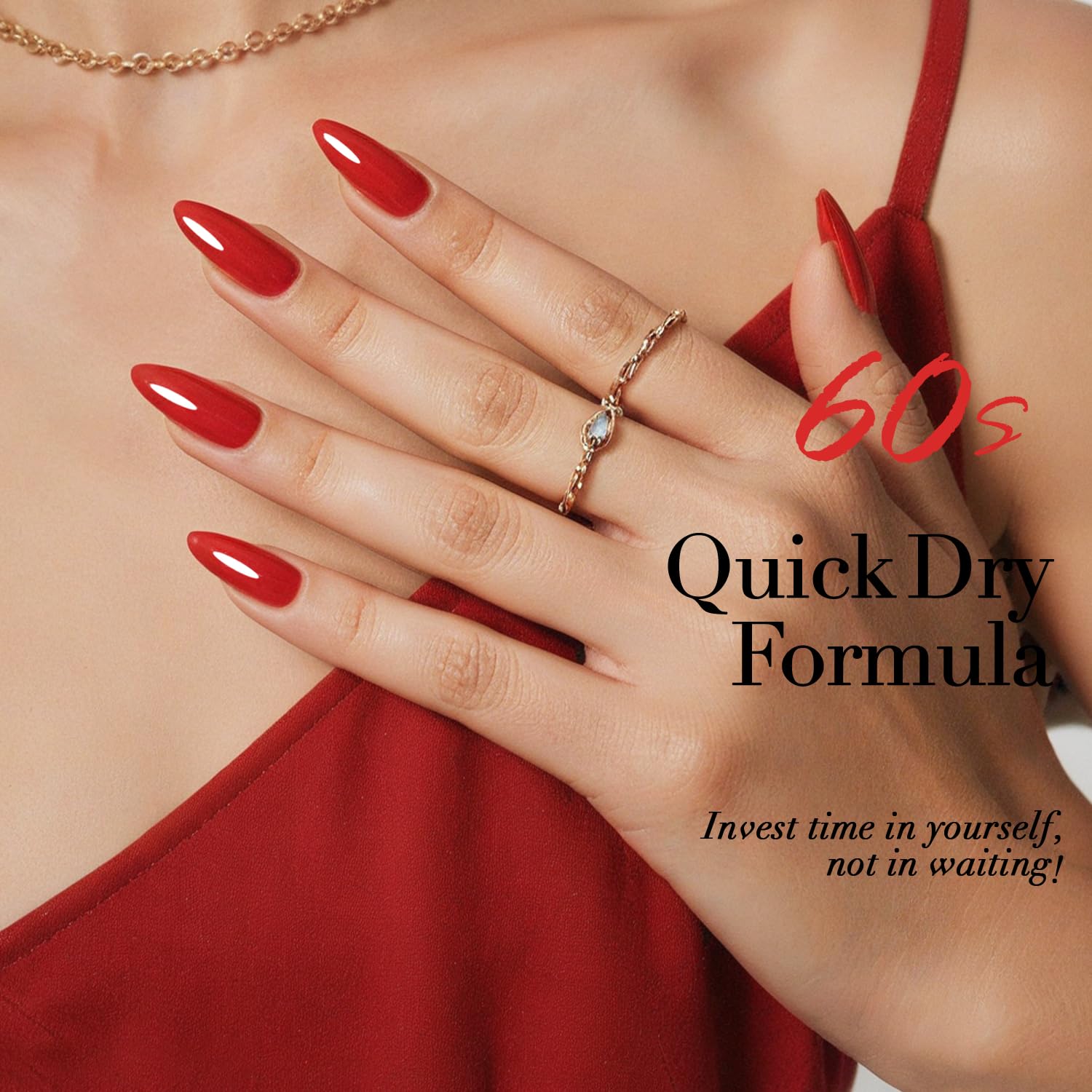 AZUREBEAUTY 10ml Red Quick Dry Infinite Shine Strengthening Nail Polish Kit - Image 7