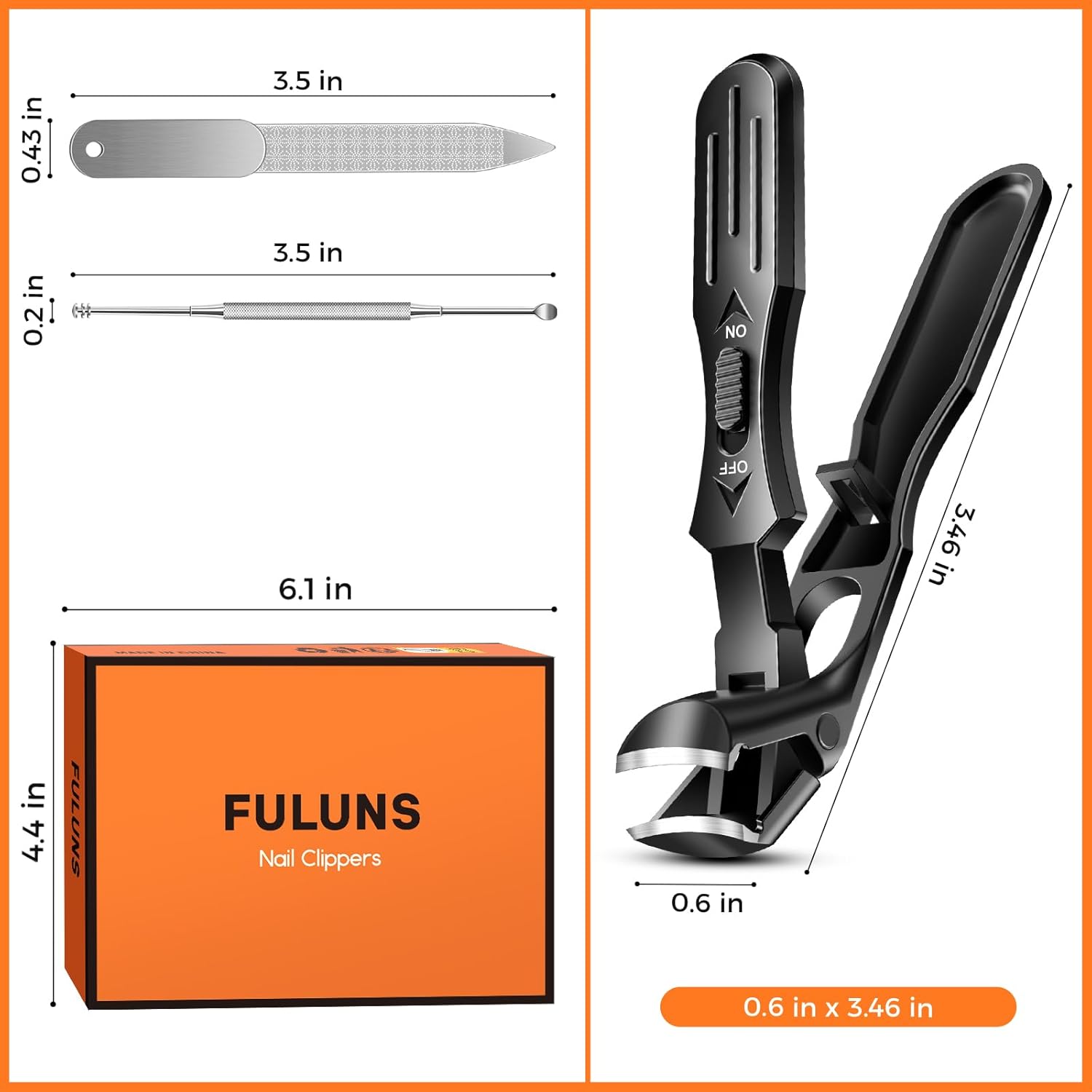Senior-Friendly Angled Nail Clippers Wide Jaw for Thick Nails with Built-in Catcher - Image 8