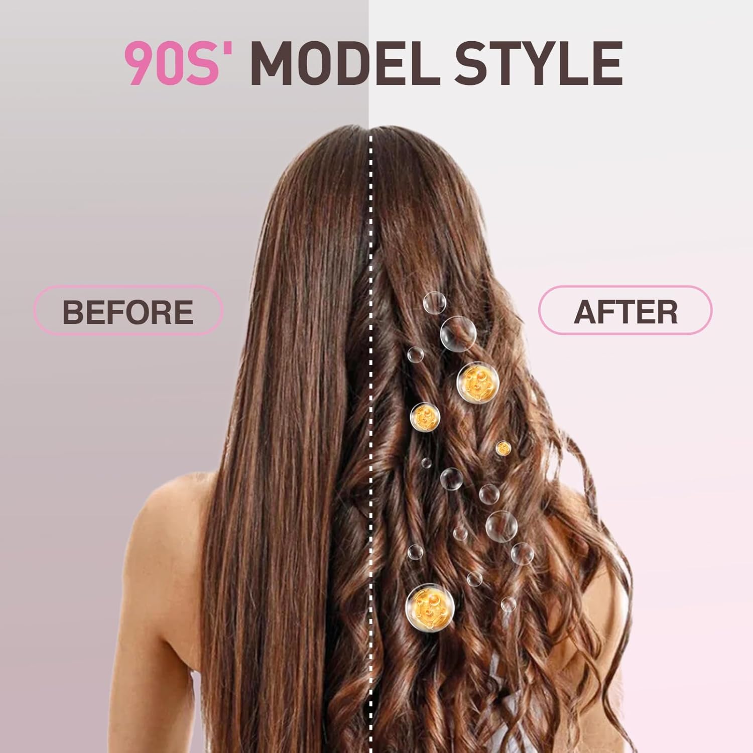 1.5 Inch Thermal Curling Brush with Fast Heating, 5 Temp Settings, Negative Ion Technology, Rose Gold - Image 9