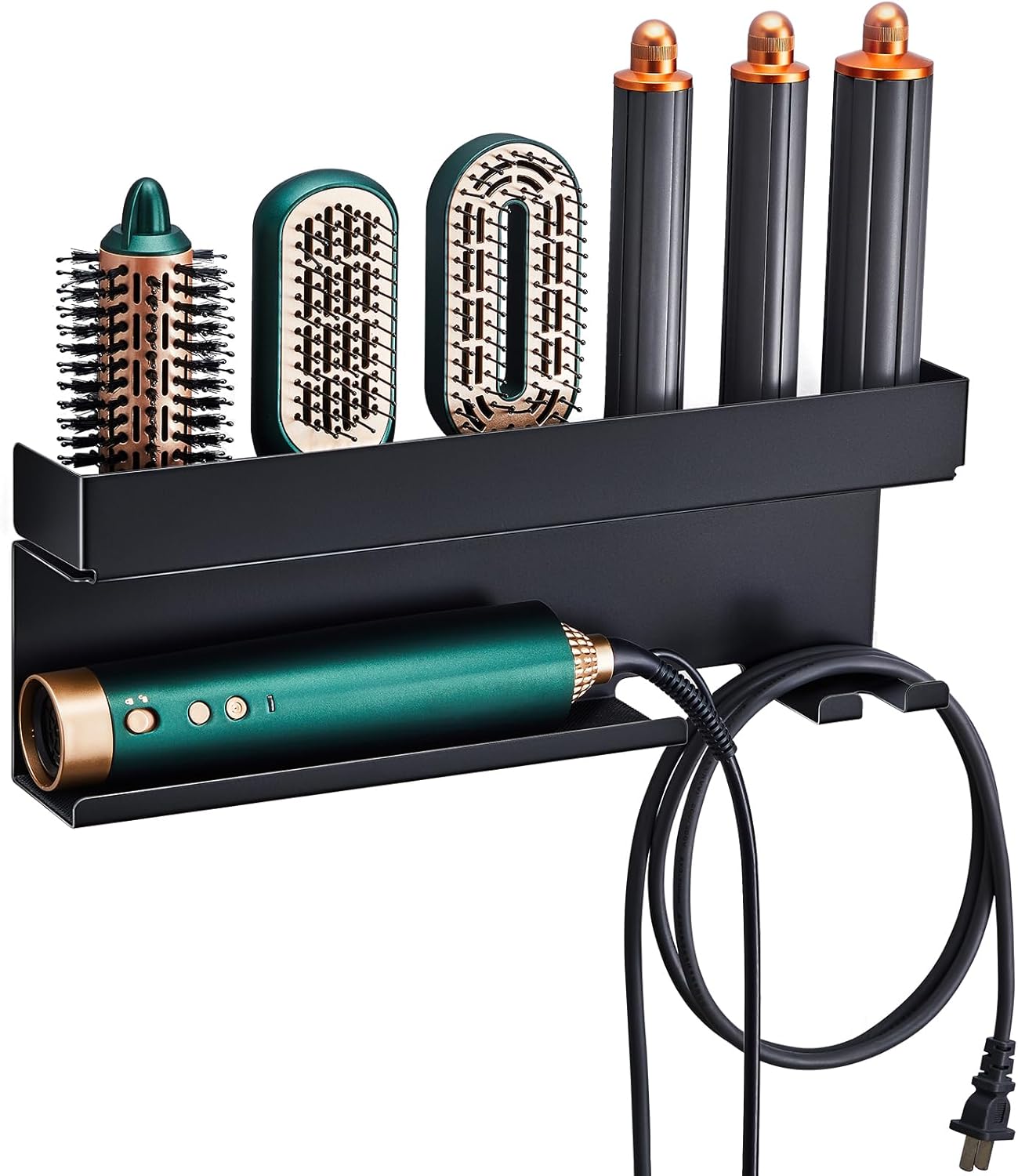 Hair Dryer Holder Wall Mount, Curling Iron Holder, Hair Tool Organizer Styler Accessories Metal, Straighteners Holder for Bathroom, Flat Iron Holder for Vanity Bedroom Bathroom Barber Shops