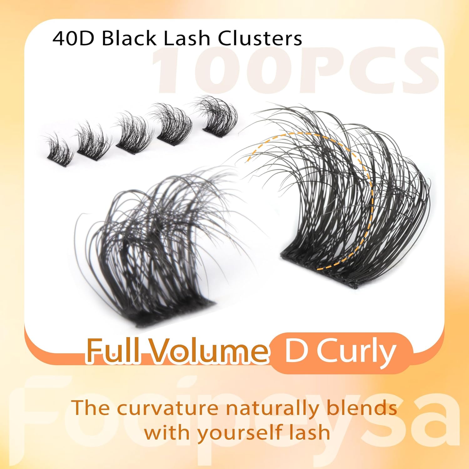 Focipeysa Thick Lash Extension Kit with 40 Full Volume Lash Clusters and Glue, 10-18MM - Image 4
