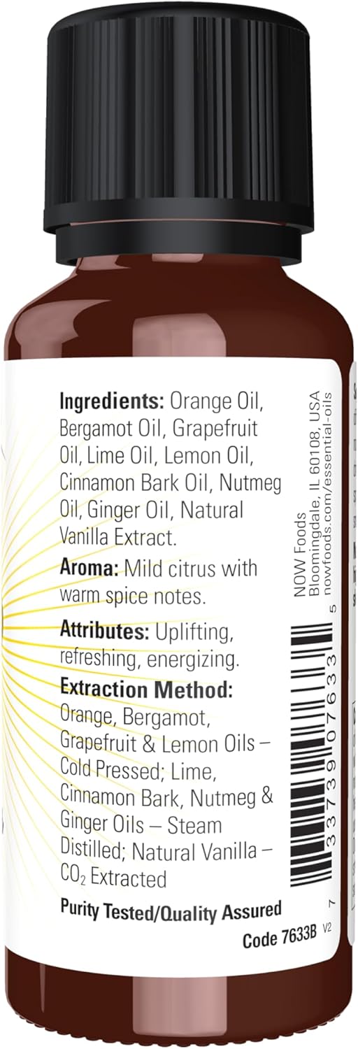 NOW Essential Oils Smiles for Miles Aromatherapy Blend 1-Ounce Vegan Refreshing Scent - Image 2