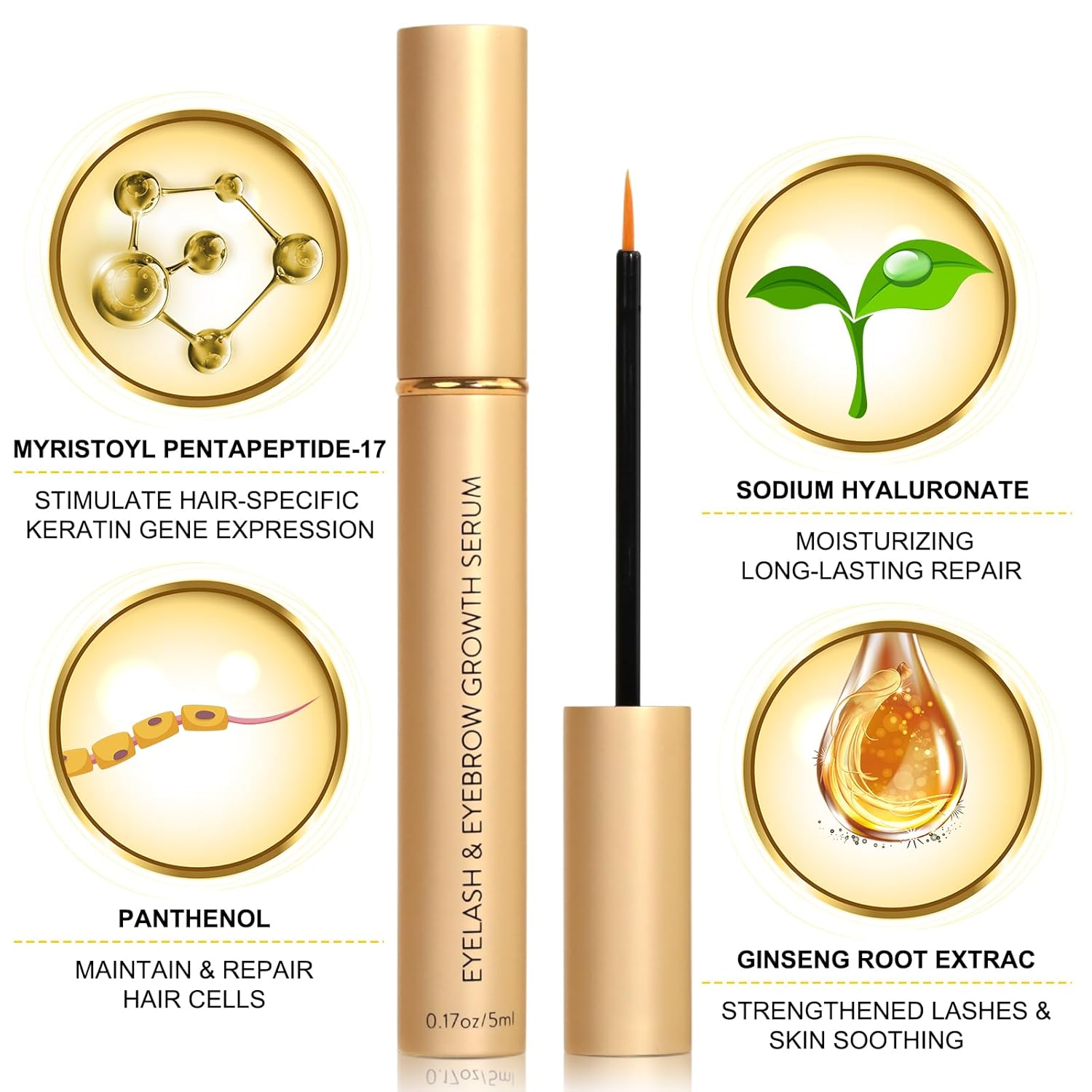LZM Eyelash Growth Serum & Eyebrow Enhancer 1 Fl Oz for Thicker Natural Lashes - Image 6