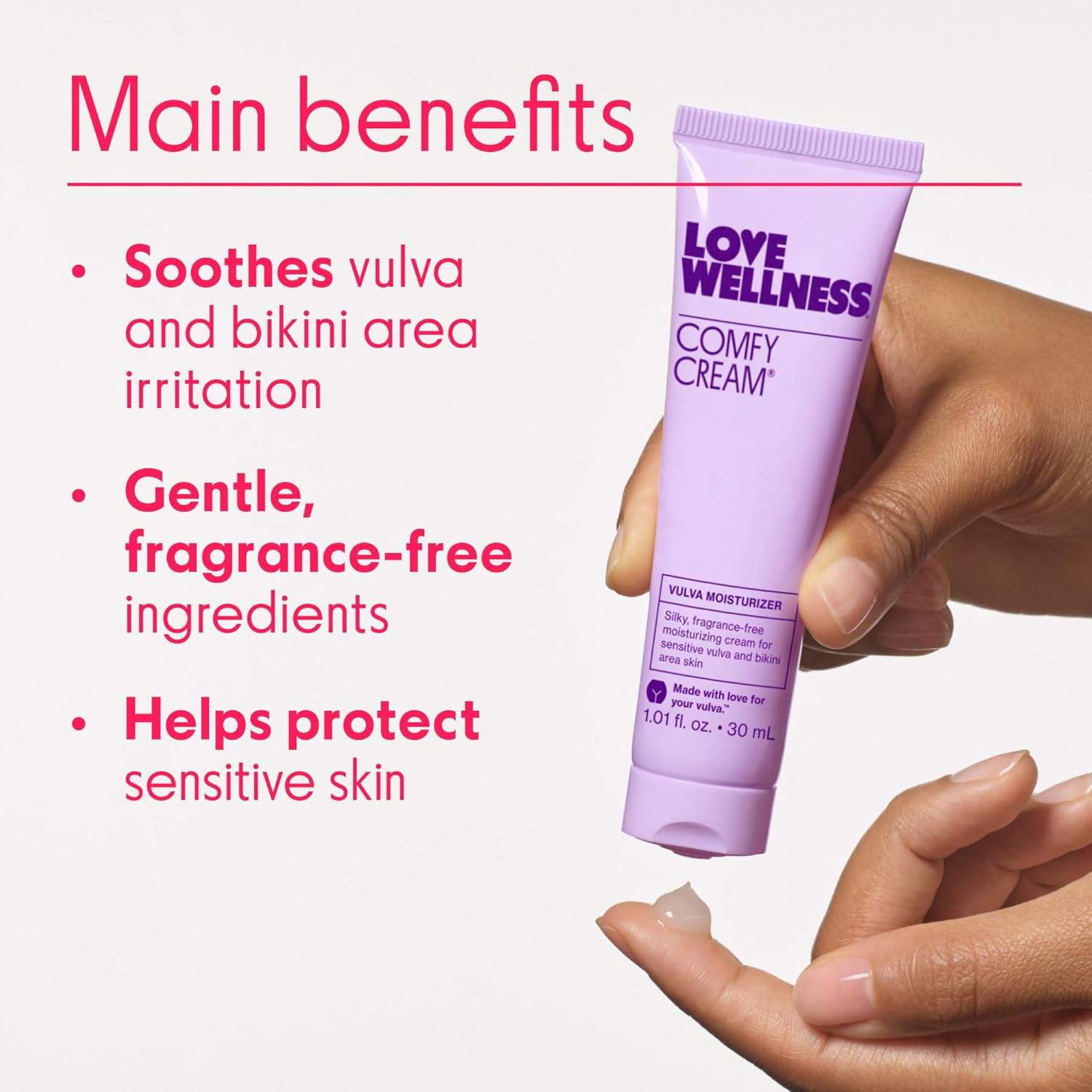 Love Wellness Comfy Cream 1.01 oz Daily Vulva Vaginal Moisturizer for Lasting Comfort - Image 3