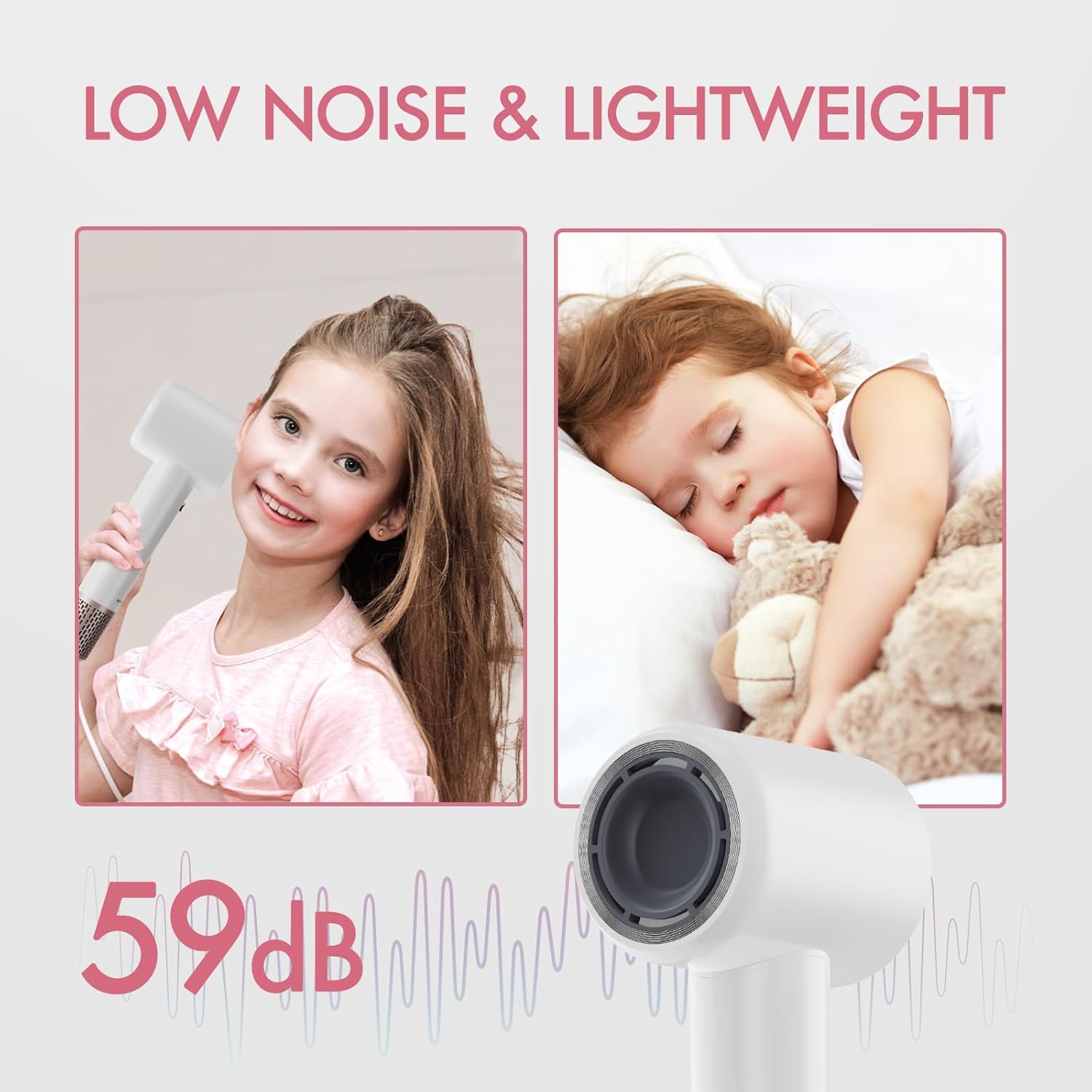 Professional Lightweight Ionic Hair Dryer with Brushless Motor, 2 Speeds, 4 Heat Settings, Quiet Operation - Image 4
