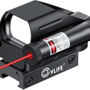 CVLIFE 1x22x33 Reflex Sight Red and Green 4 Reticle Dot Sight with 2mW Red Sight Laser